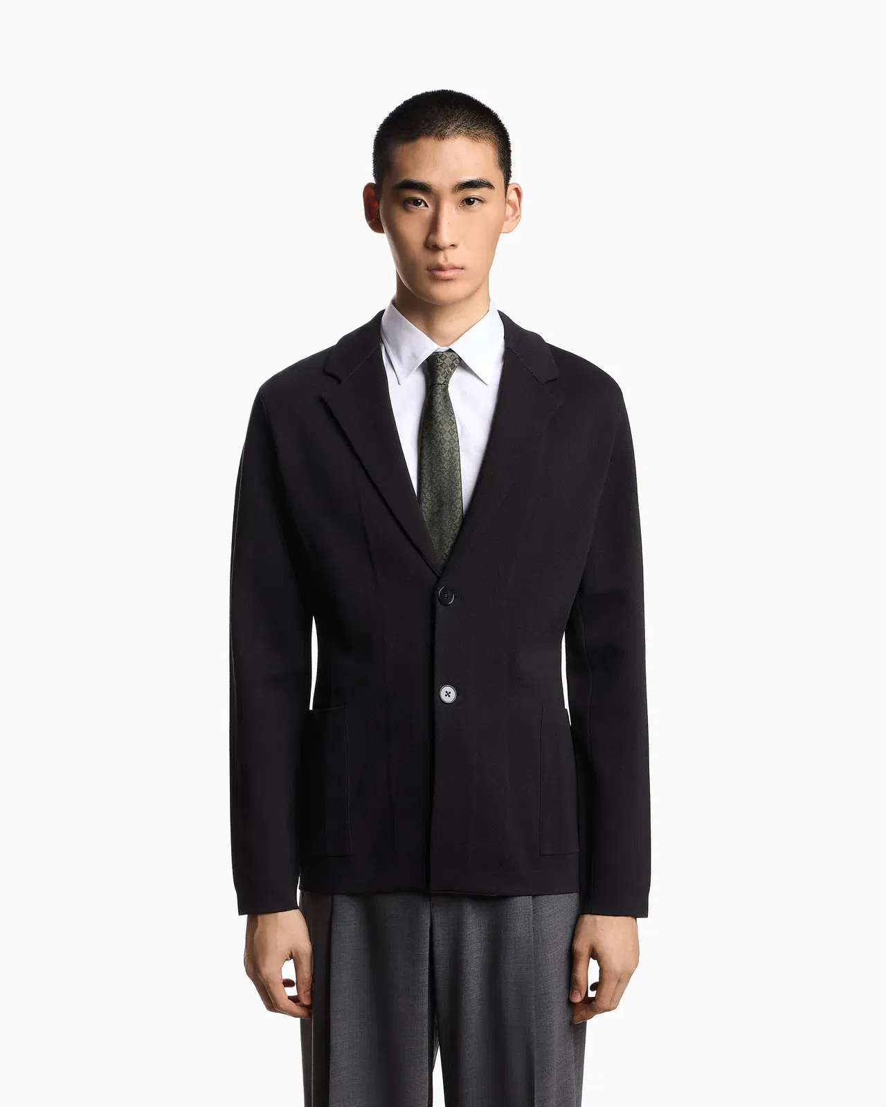 Emporio Armani Icon knitted, single-breasted jacket