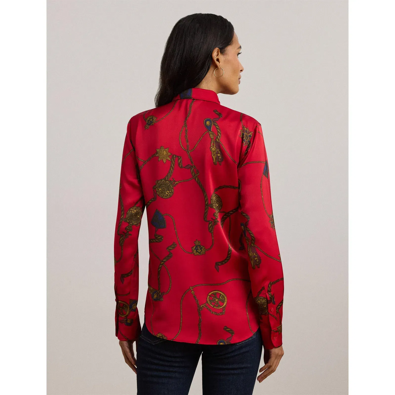 Classic Fit Print Charmeuse Shirt