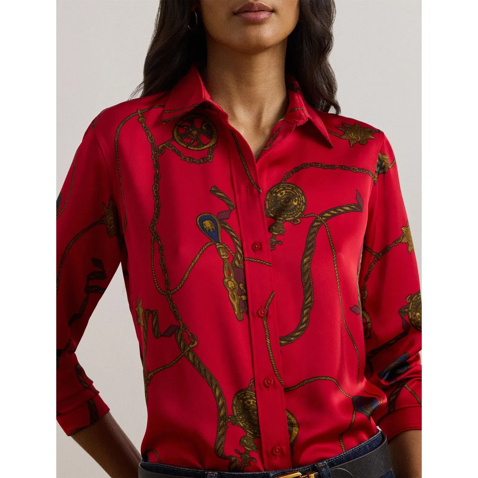 Classic Fit Print Charmeuse Shirt