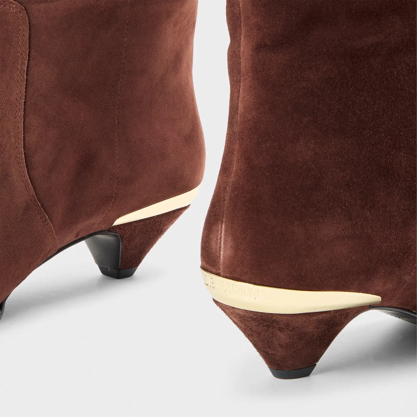 Golden Metallic Ankle Heeled Boots