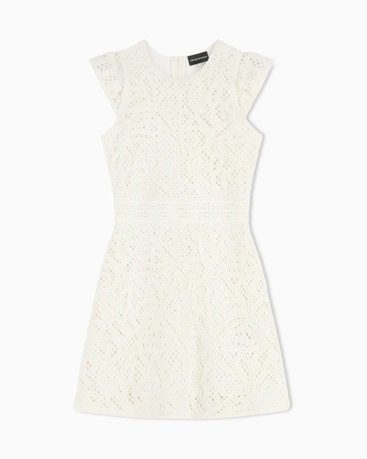 Emporio Armani Dress in macramé-effect Cornely embroidered fabric