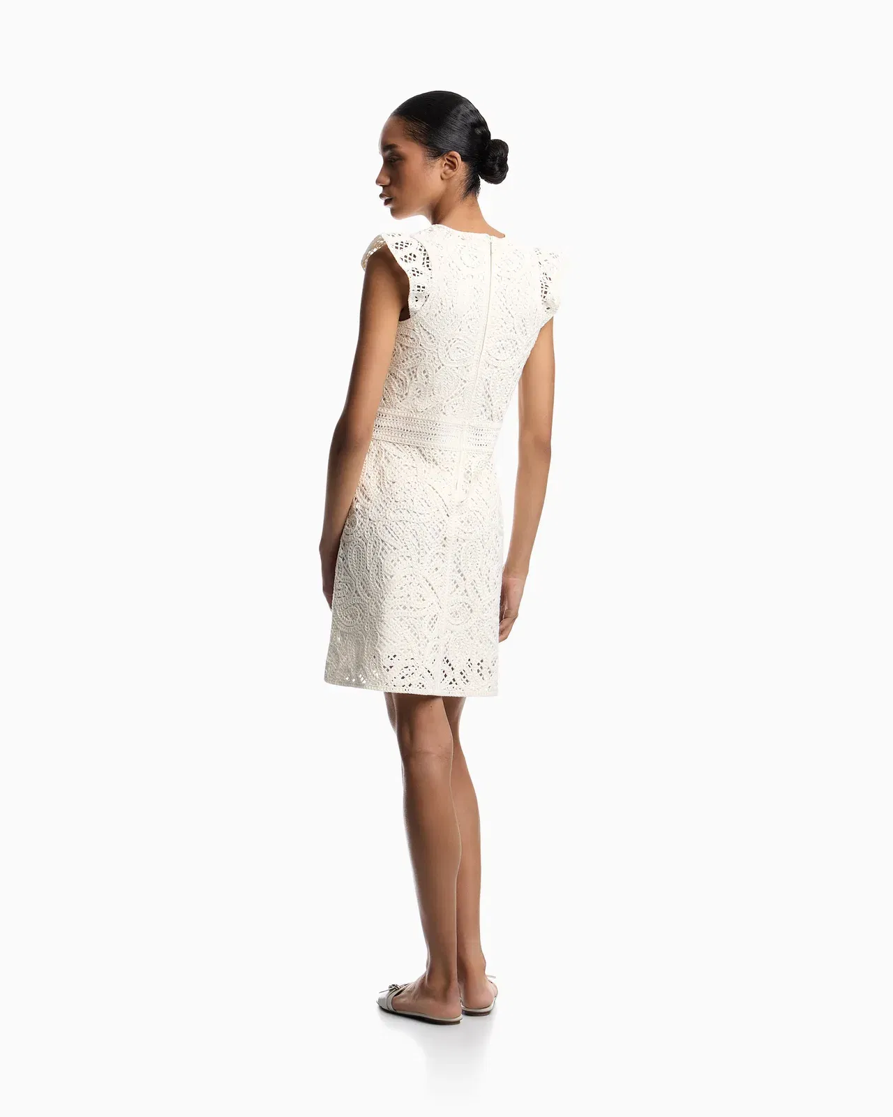Emporio Armani Dress in macramé-effect Cornely embroidered fabric