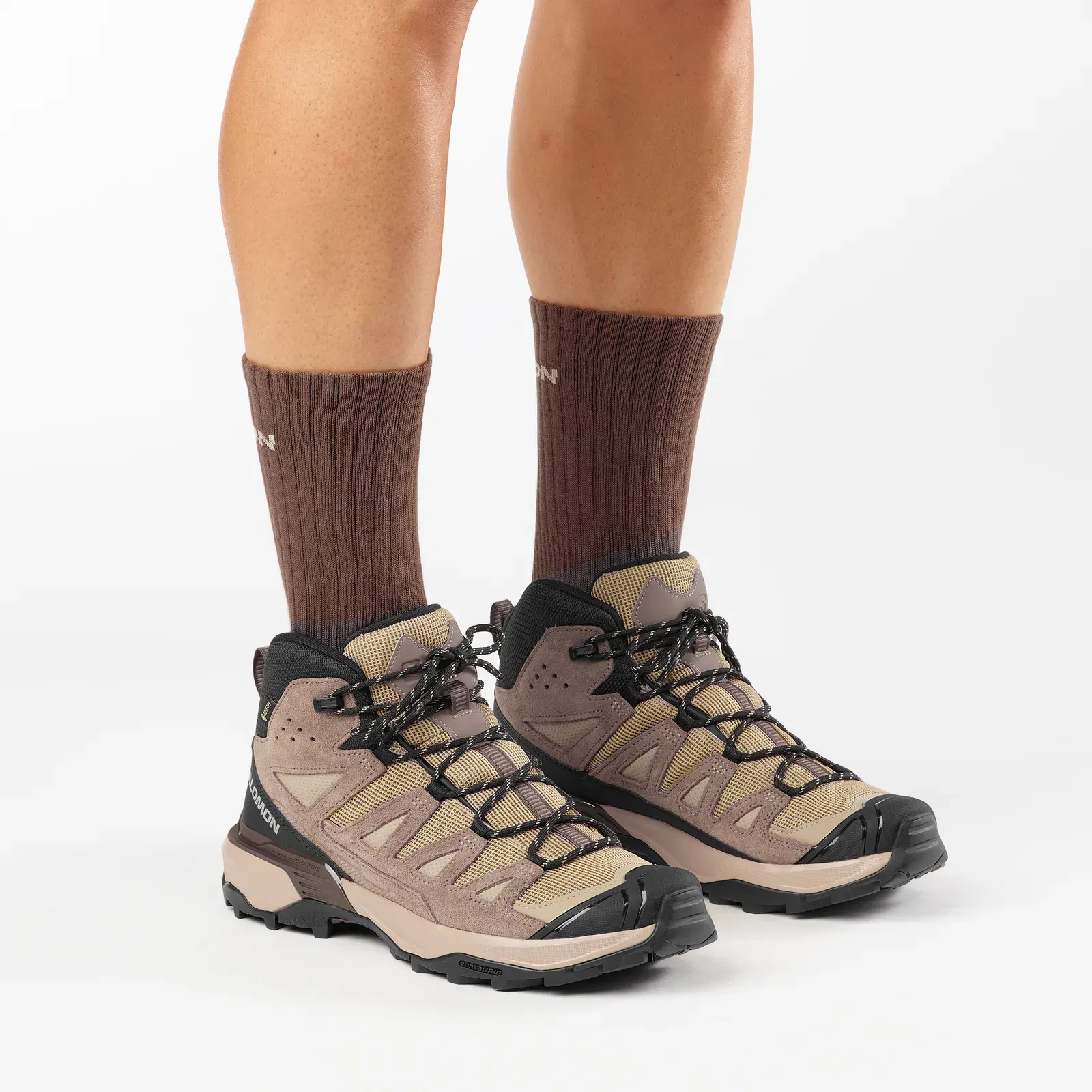 Salomon X Ultra 360 Leather Mid Gore-Tex Hiking & Backpacking Shoes Desert Tan