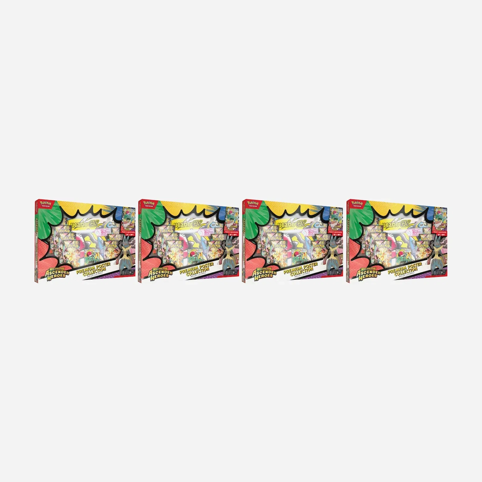 2026 Pokemon Mega Evolution Ascended Heroes Mega Lucario Premium Poster Collection 4X Lot