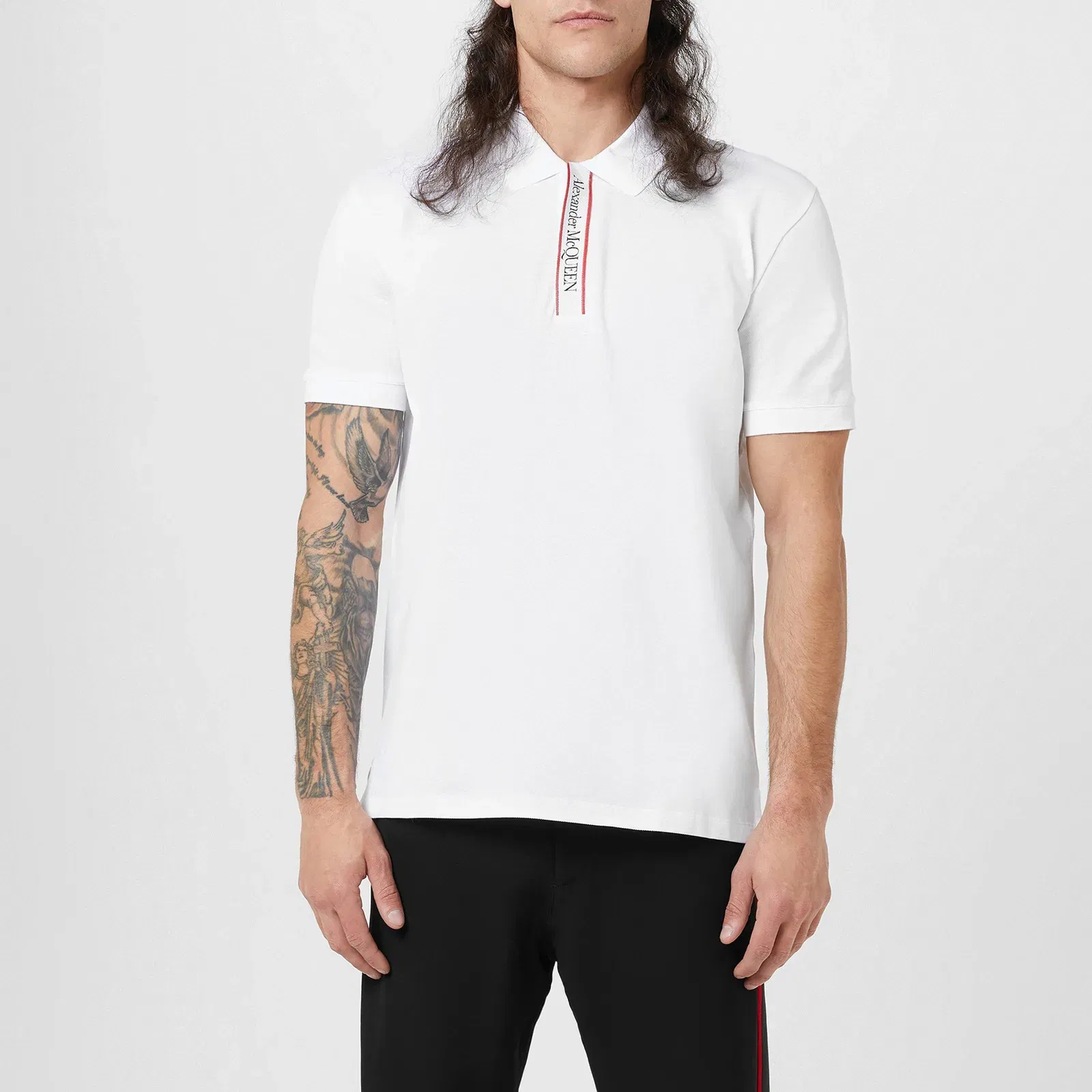 Plain Cotton Tape Button Polo Shirt