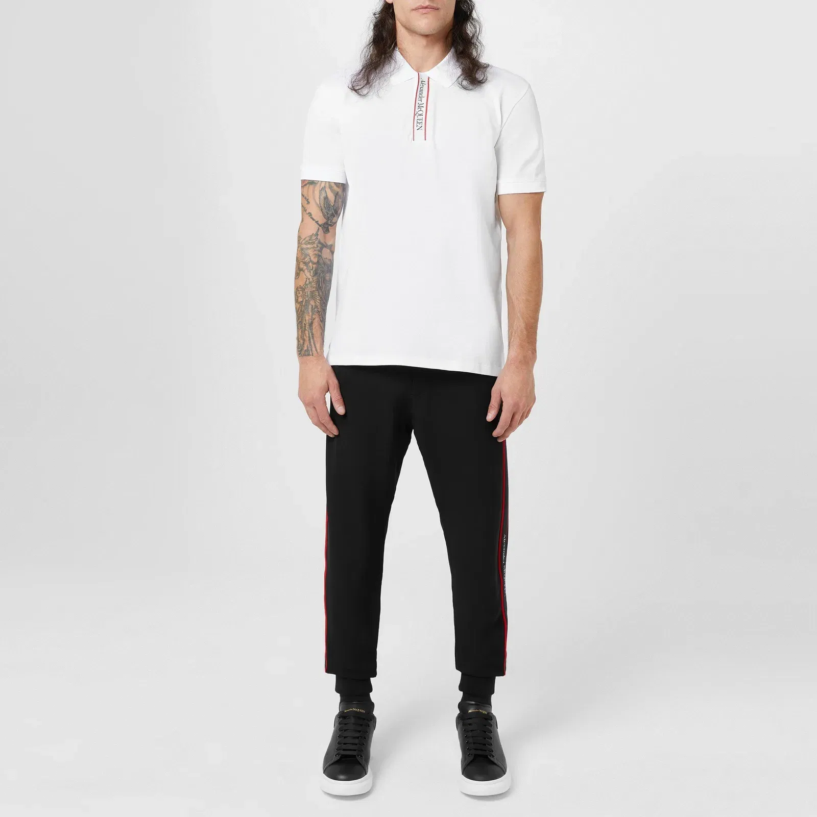 Plain Cotton Tape Button Polo Shirt
