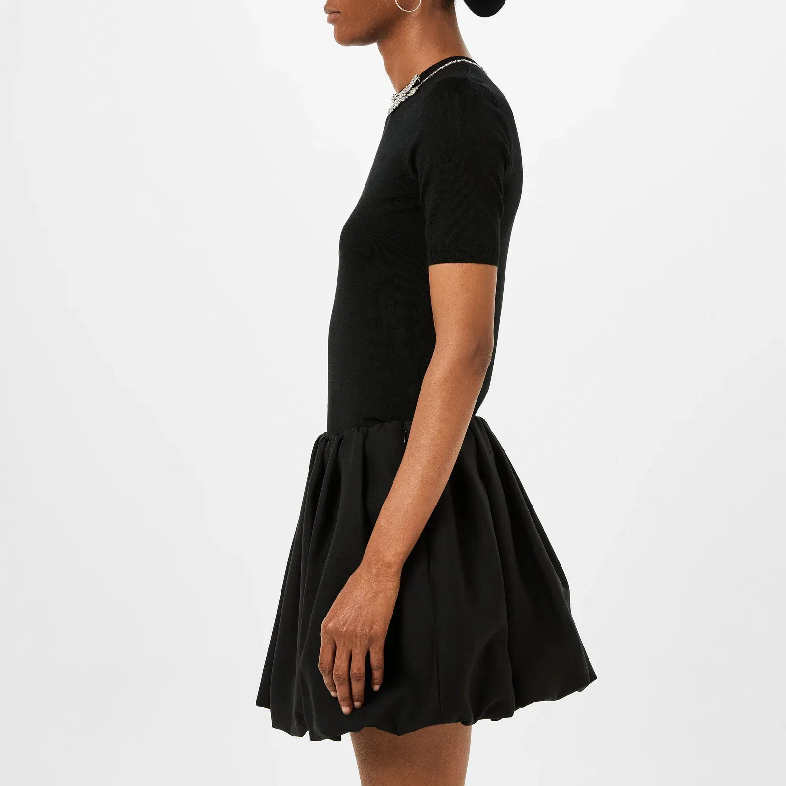 Embroidered Wool Fitted Top