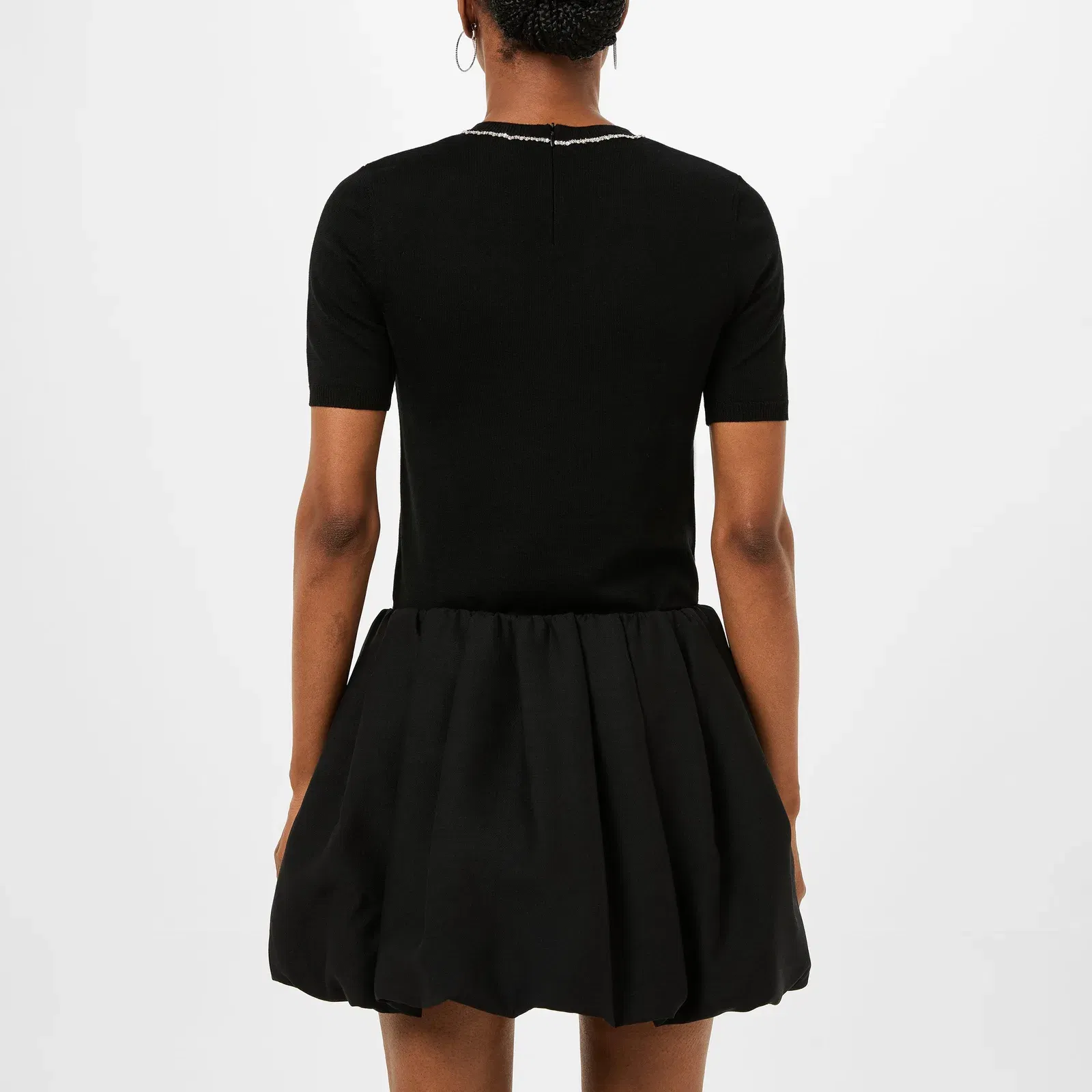 Embroidered Wool Fitted Top