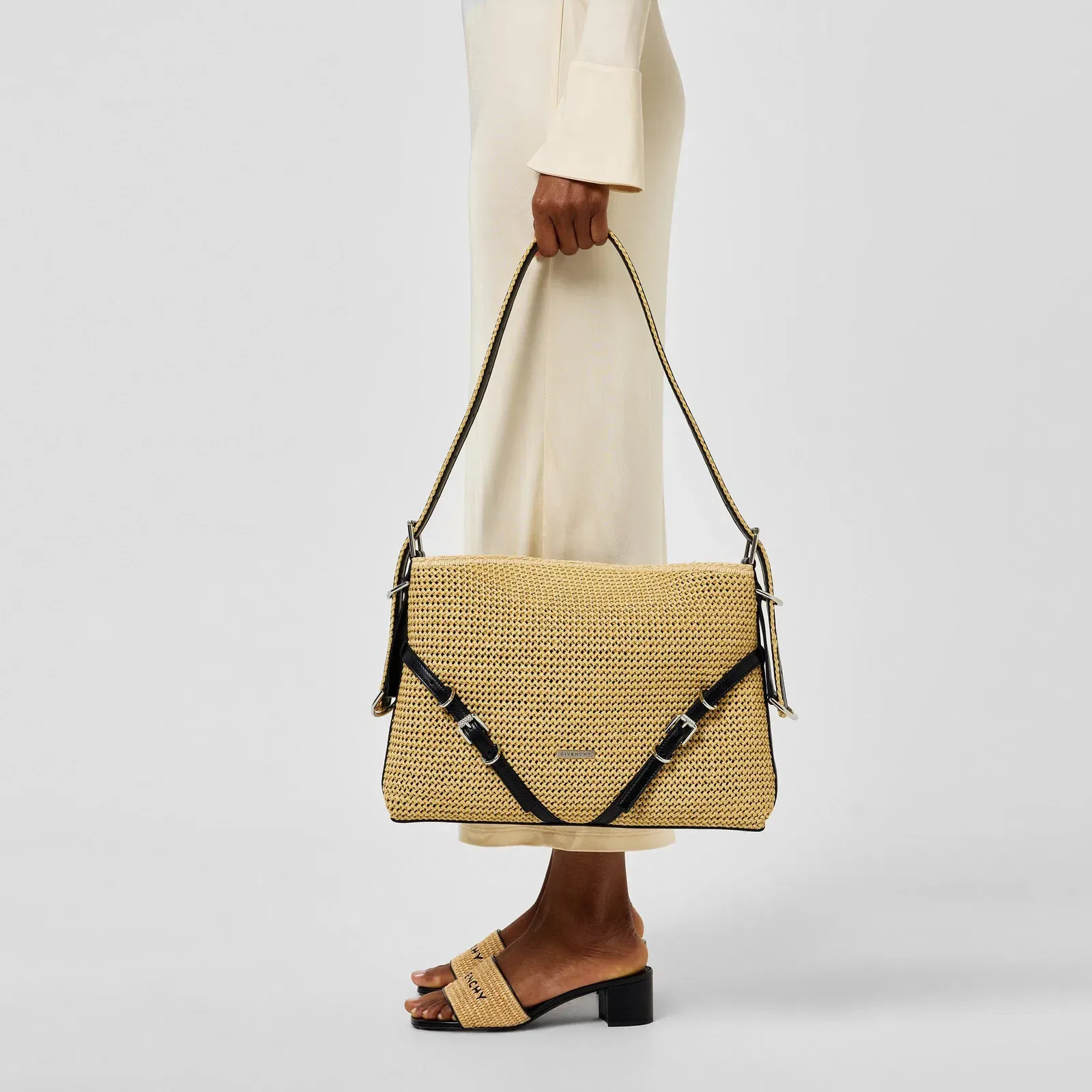 Voyou Calfskin Leather Medium Hobo Bag