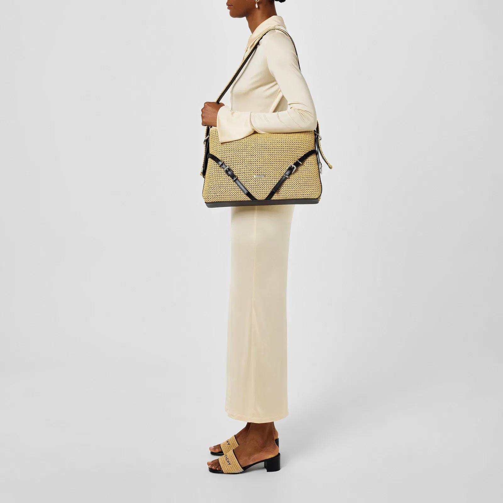 Voyou Calfskin Leather Medium Hobo Bag