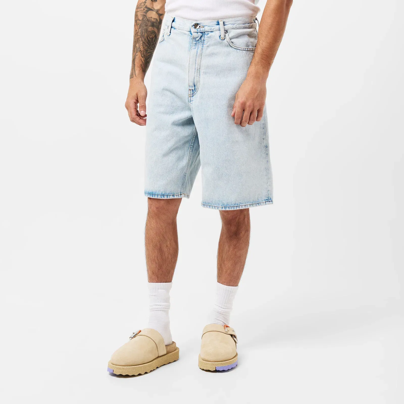 Skate Arrow Logo Cotton Denim Shorts