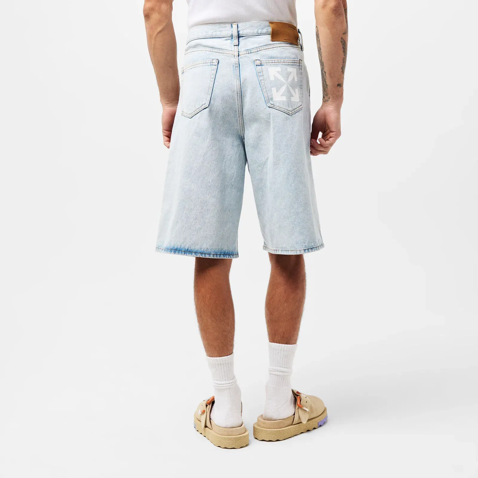 Skate Arrow Logo Cotton Denim Shorts