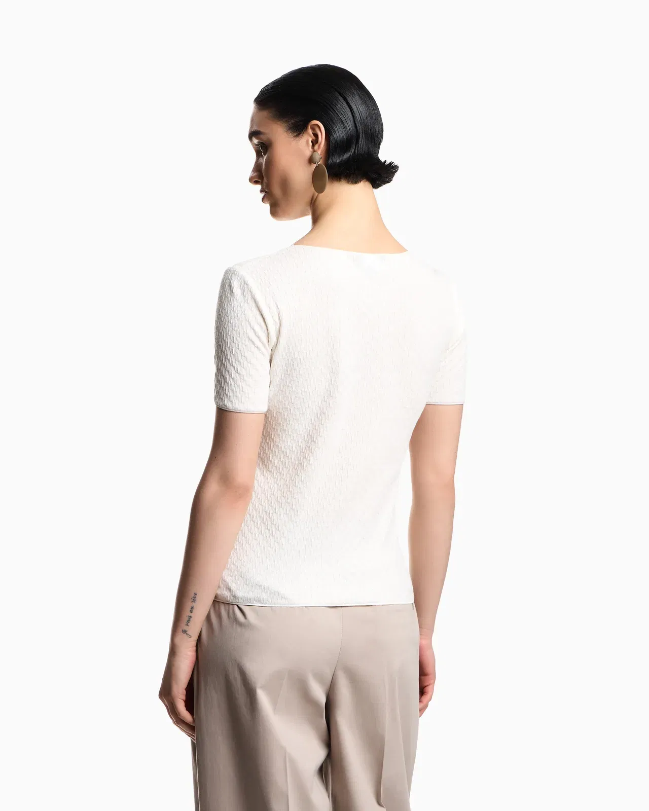 Emporio Armani Jacquard jersey jumper with embossed pattern