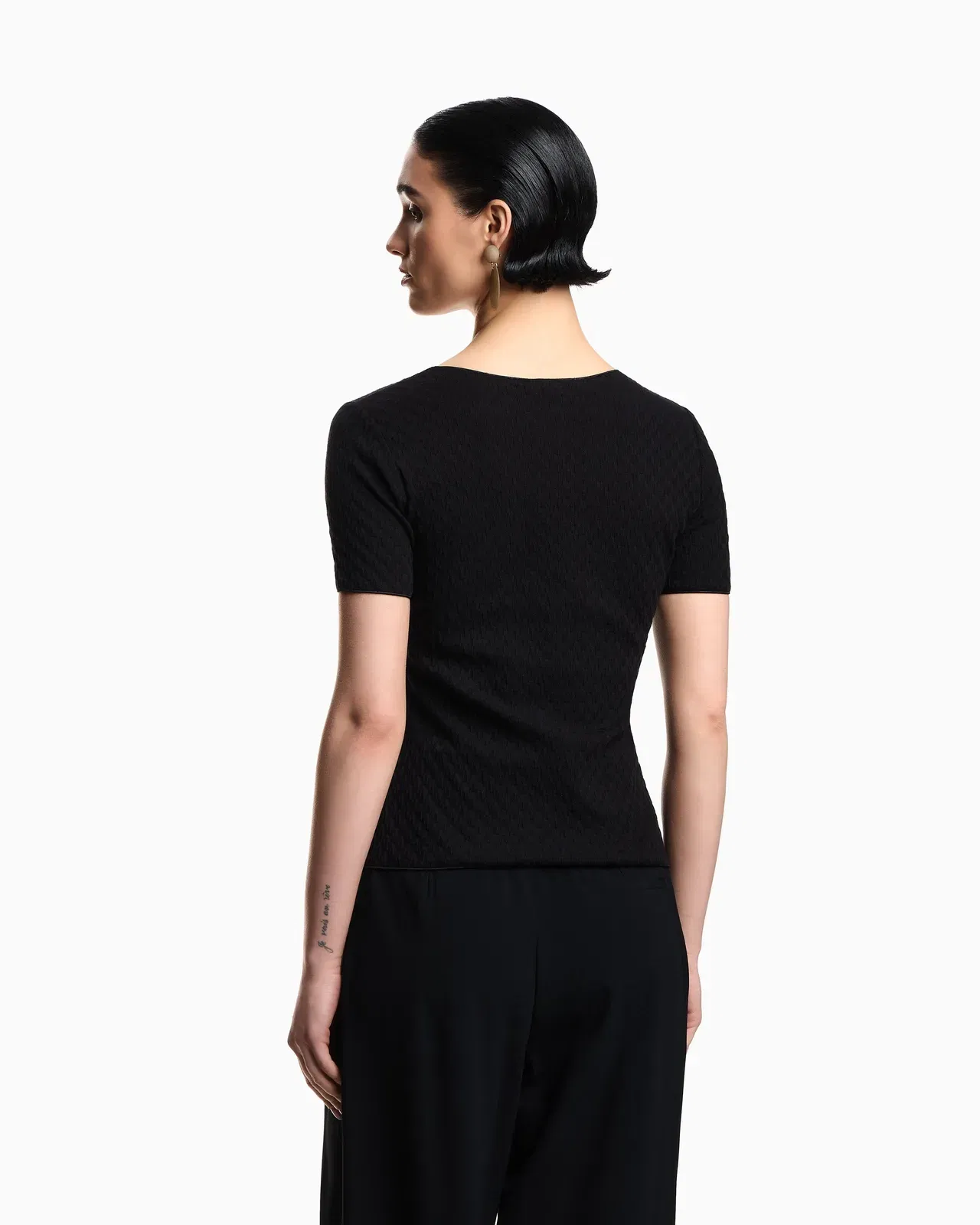 Emporio Armani Jacquard jersey jumper with embossed pattern