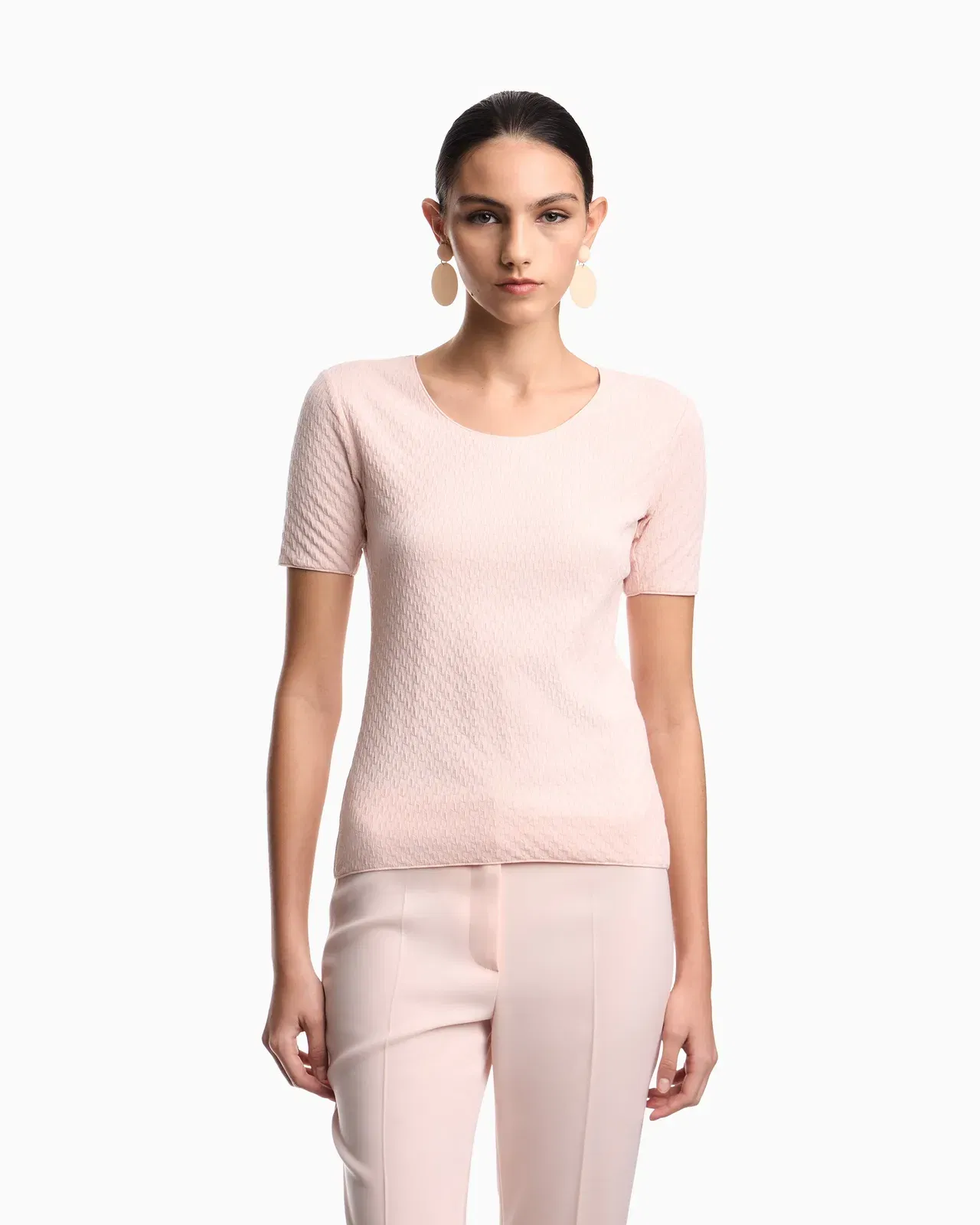 Emporio Armani Jacquard jersey jumper with embossed pattern