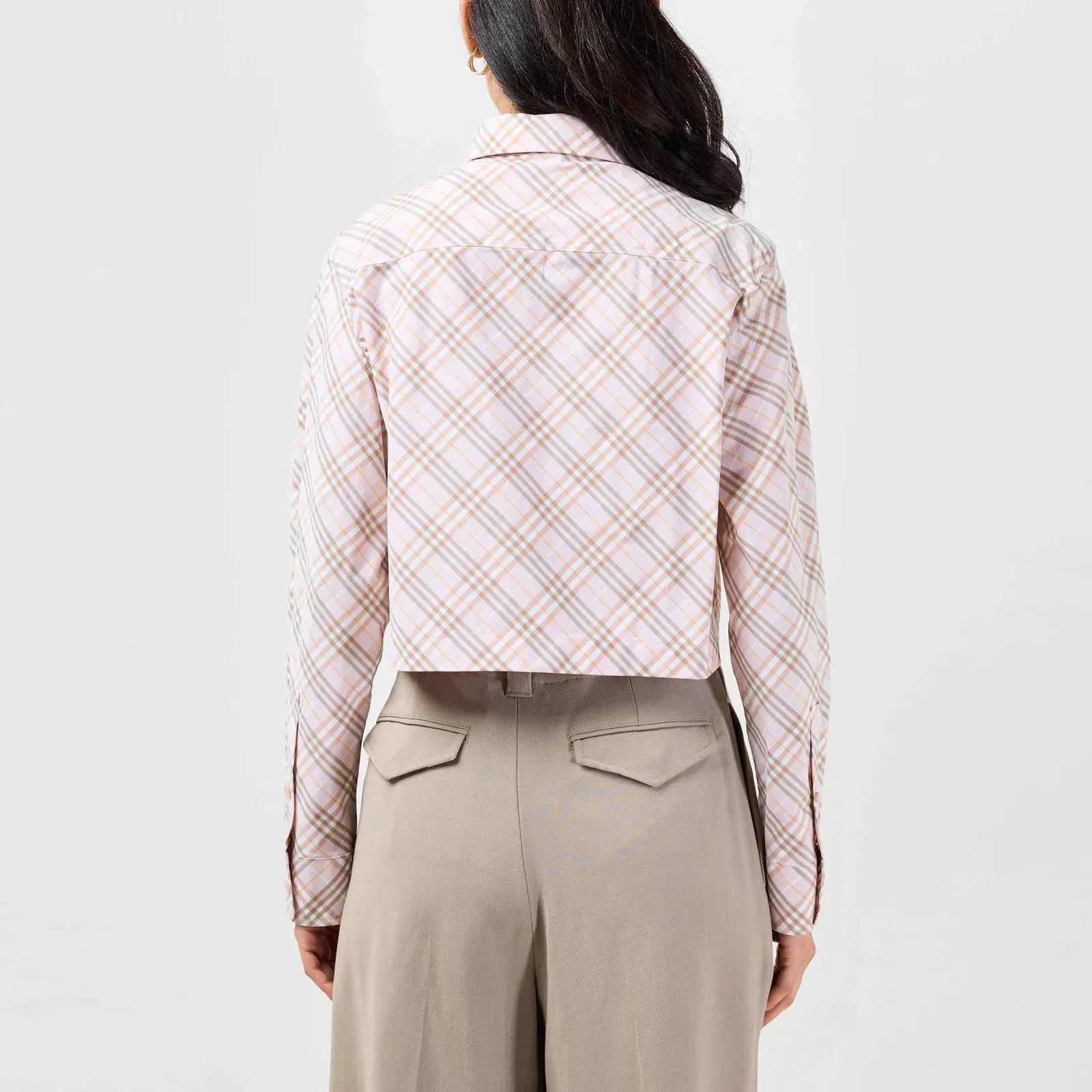 Cropped Check Cotton Shirt