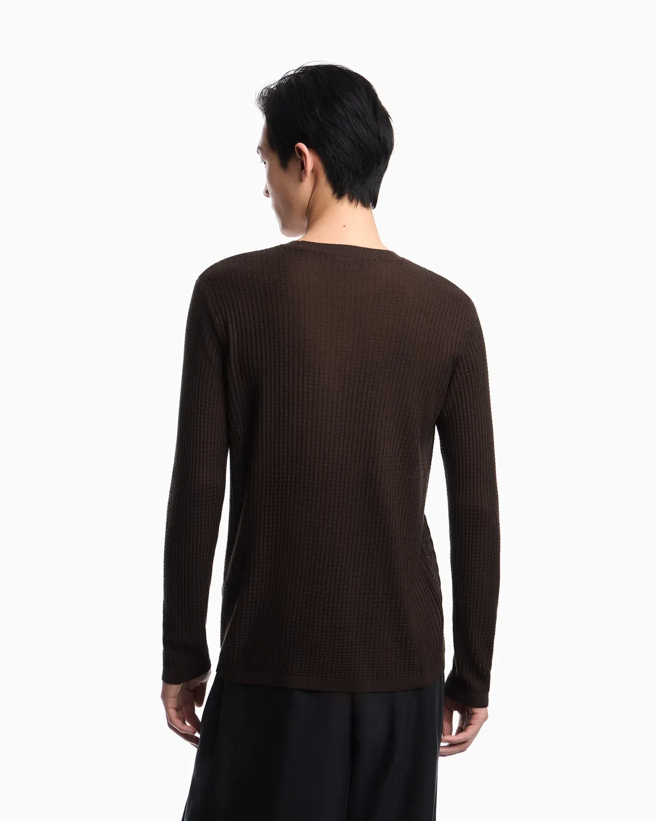 Emporio Armani Lyocell-blend jumper in a tuck stitch