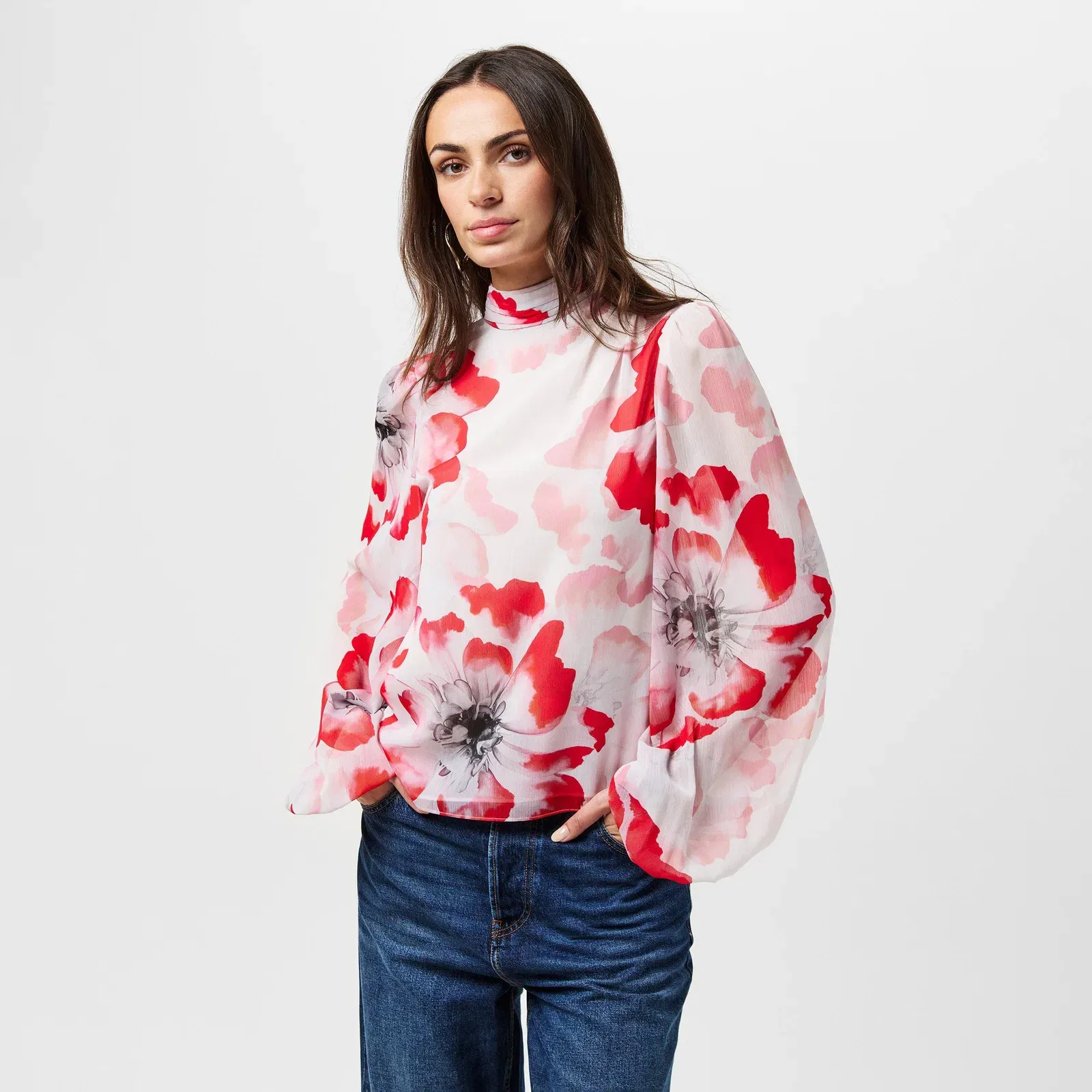 Ladon Tie Neck Blouse