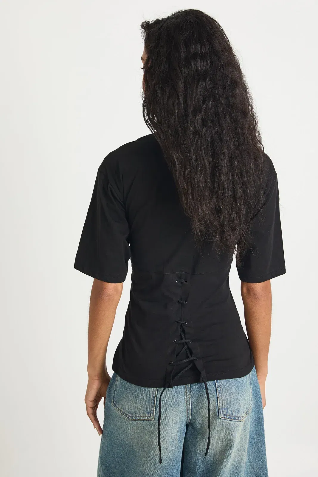 Lace Up Back Oversized T-shirt