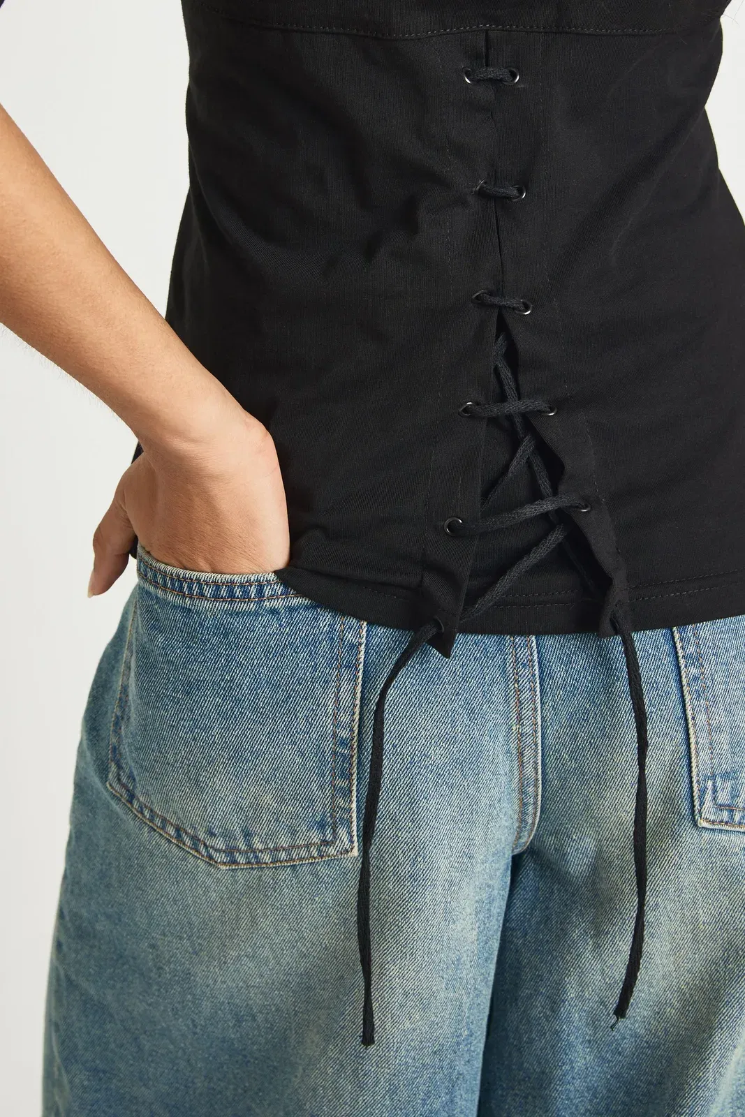 Lace Up Back Oversized T-shirt