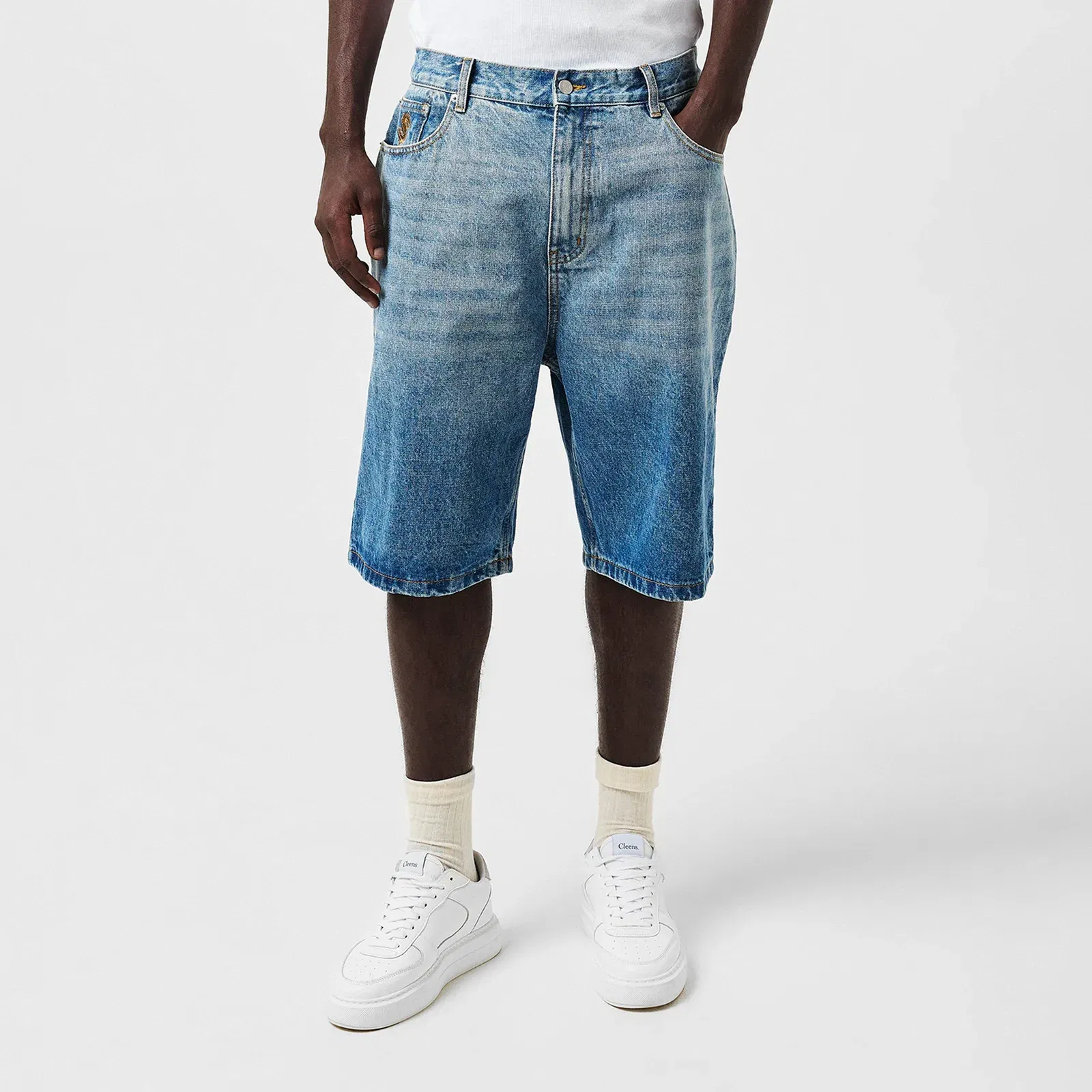 Knee Length Astro Denim Shorts