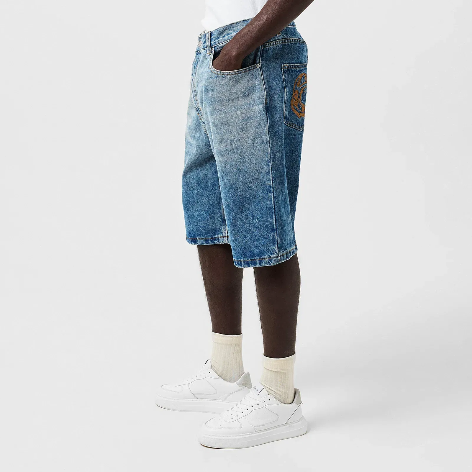 Knee Length Astro Denim Shorts