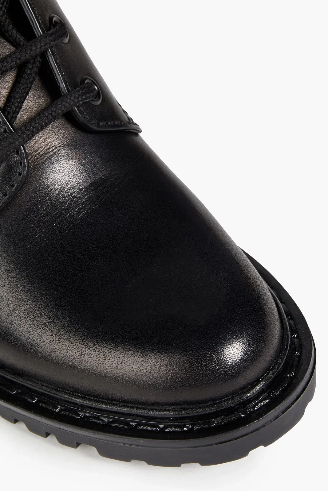 Valentino Garavani Vlogo Leather Combat Boots Black Women's