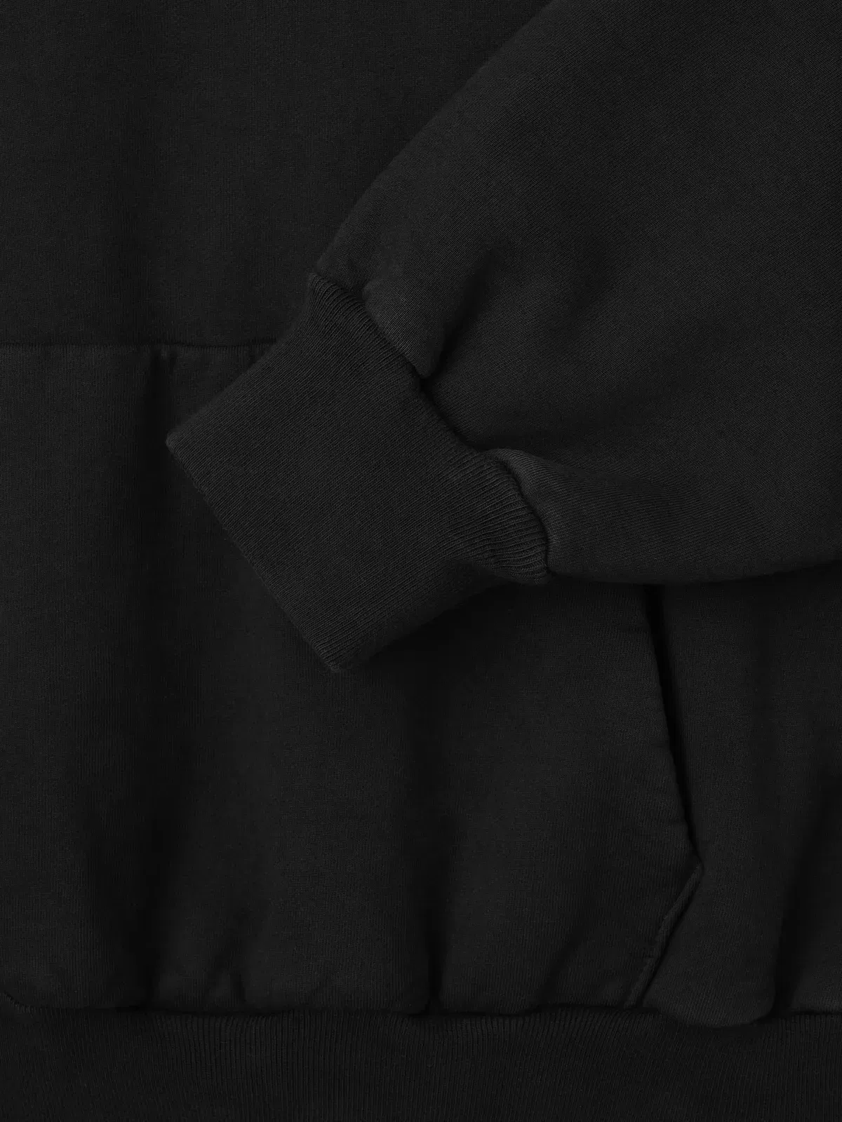 Essentials Sunfaded Classic Half Raglan Hoodie W/ Pocket Black