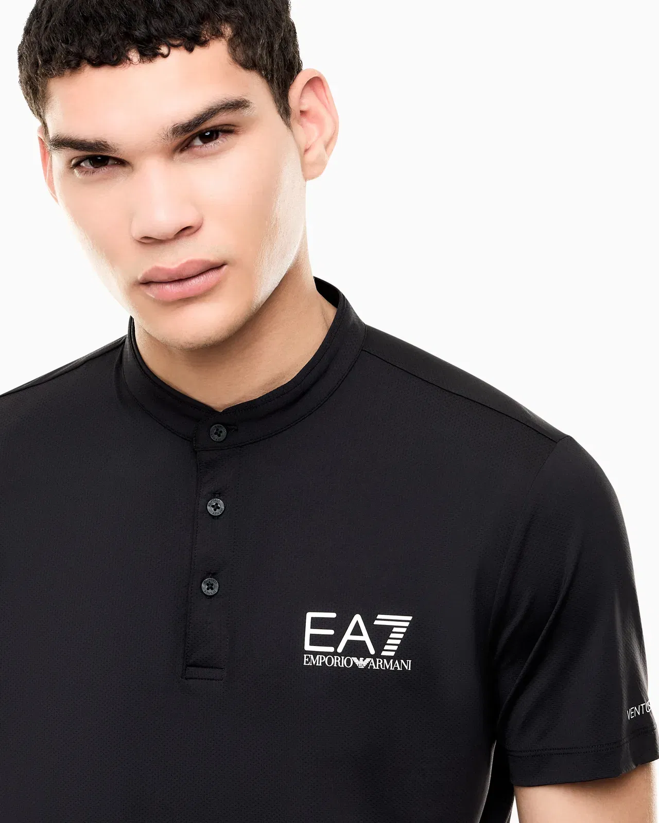 EA7 Ventus7 polo with henley collar Tennis Pro