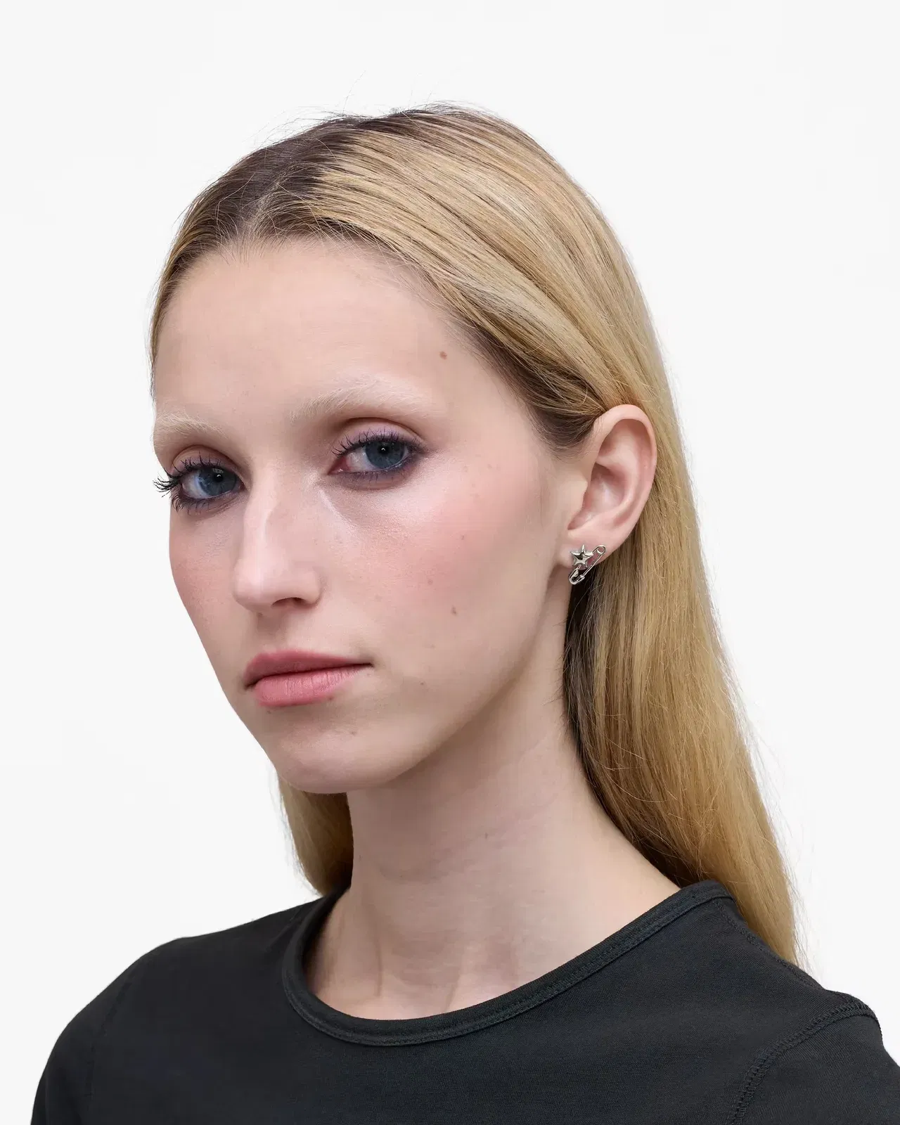Marc Jacobs The Safety Pin Stud Earrings Light Antique Silver