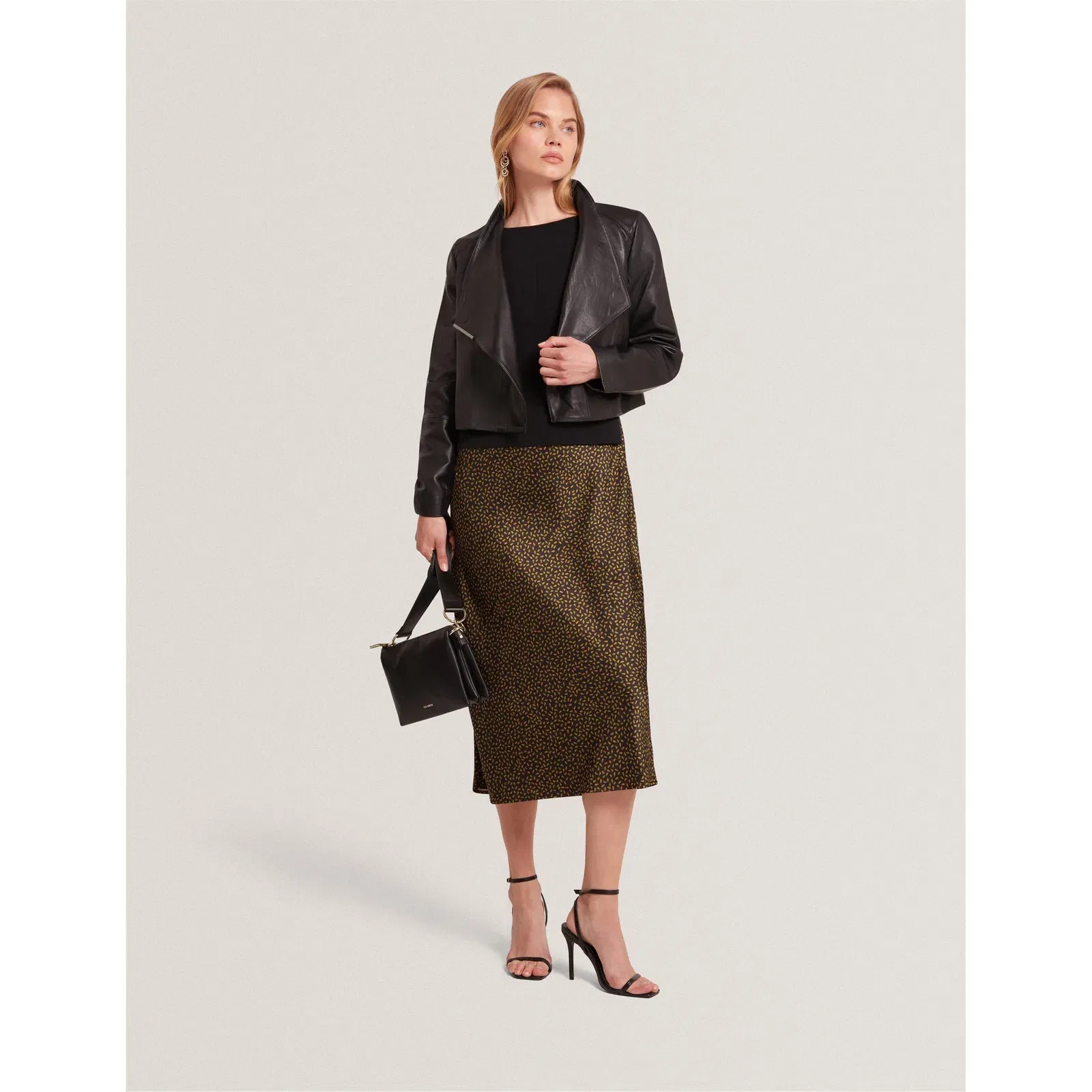 Cropped Leather Overcoat