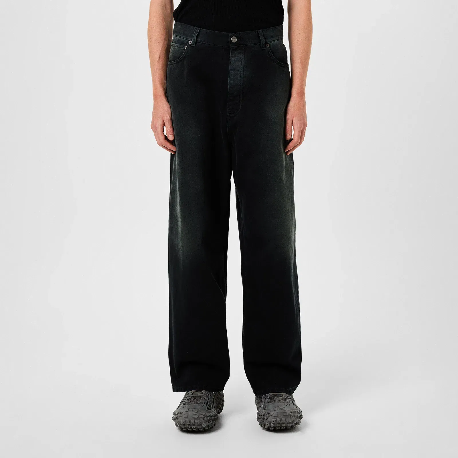 Denim Size Sticker Baggy Trousers