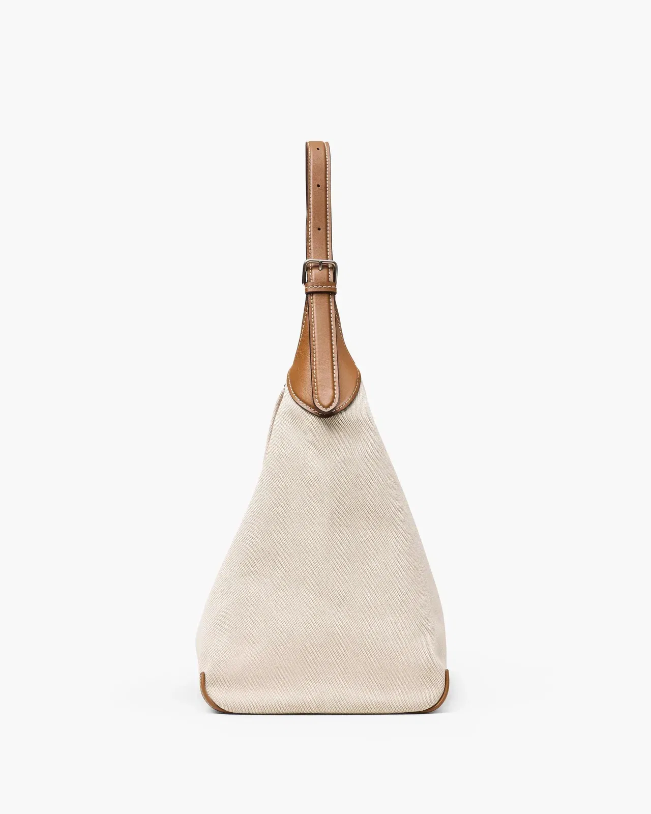 The Leather-Trim Canvas Belted Sack Bag
