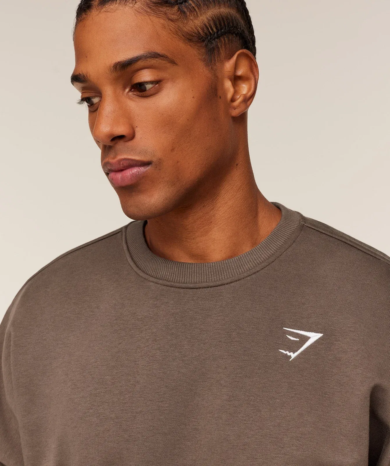 Gymshark Oversized Crest Crew - Soft Brown