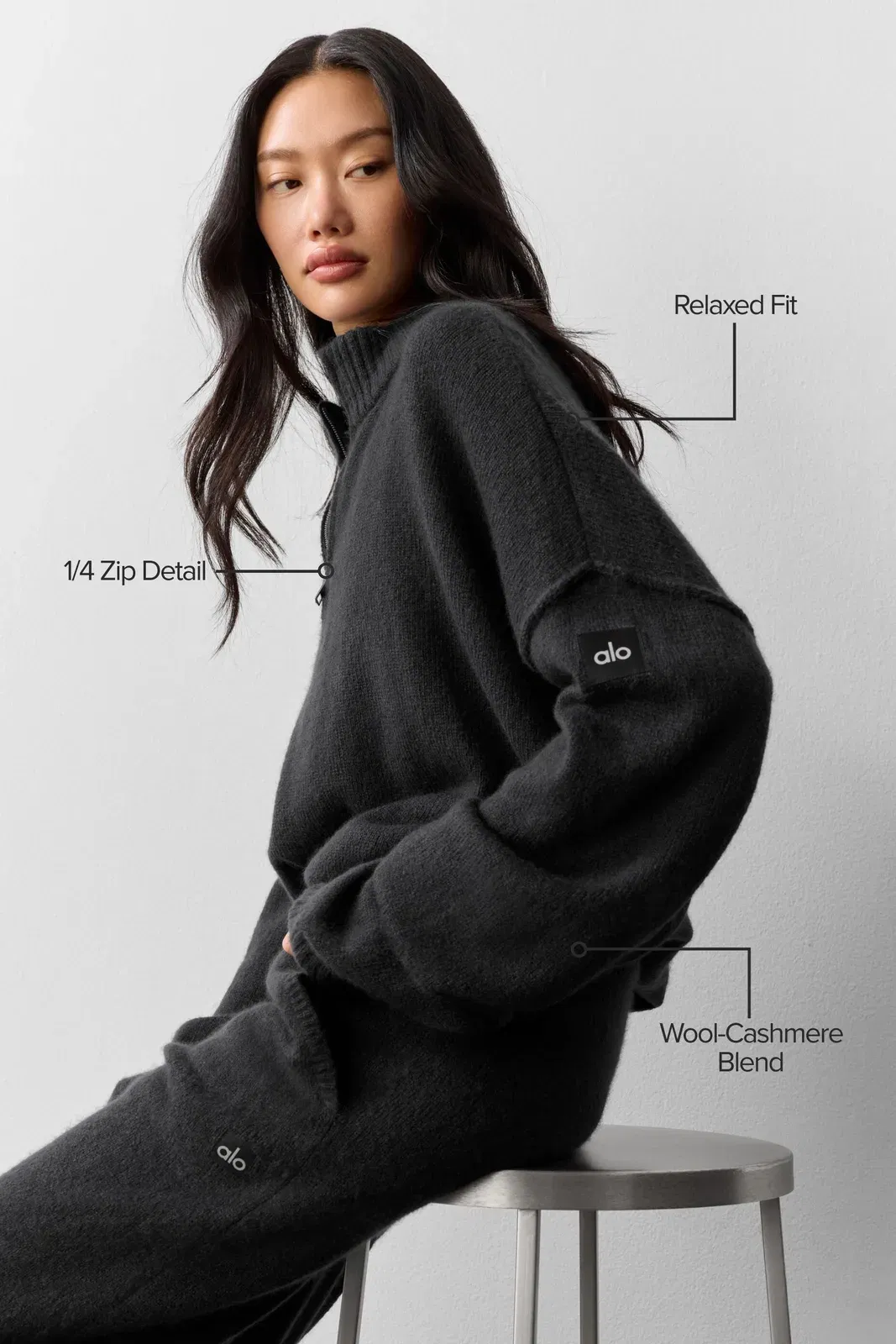 Wool Cashmere New Class 1/4 Zip Pullover