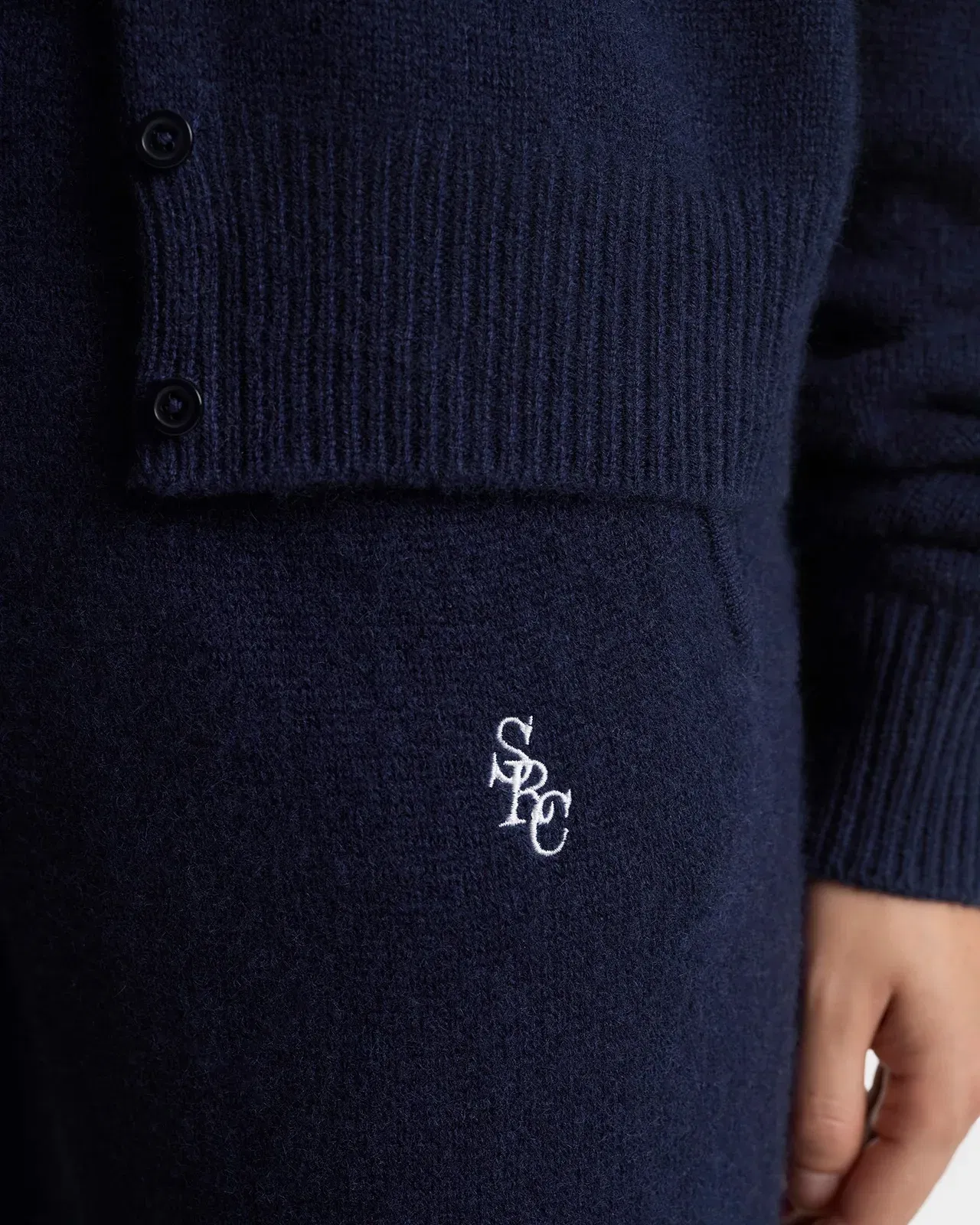 SRC Cashmere Trousers - Navy/White