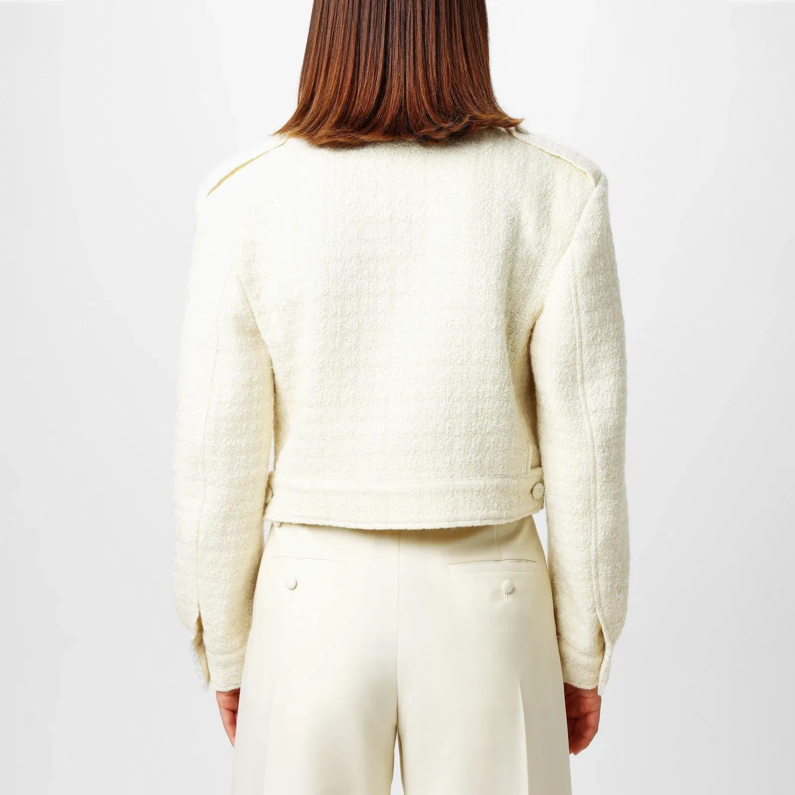 Cropped Tweed Long Sleeve Hybrid Jacket