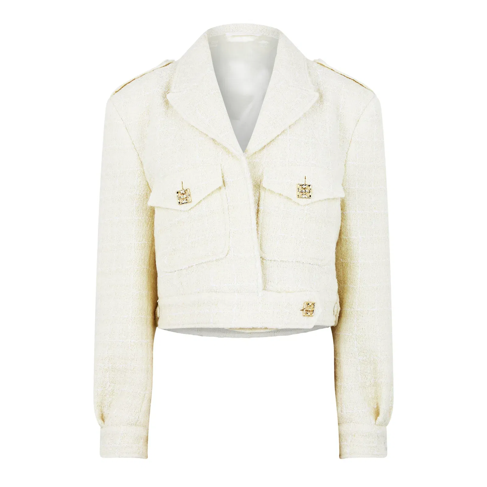 Cropped Tweed Long Sleeve Hybrid Jacket