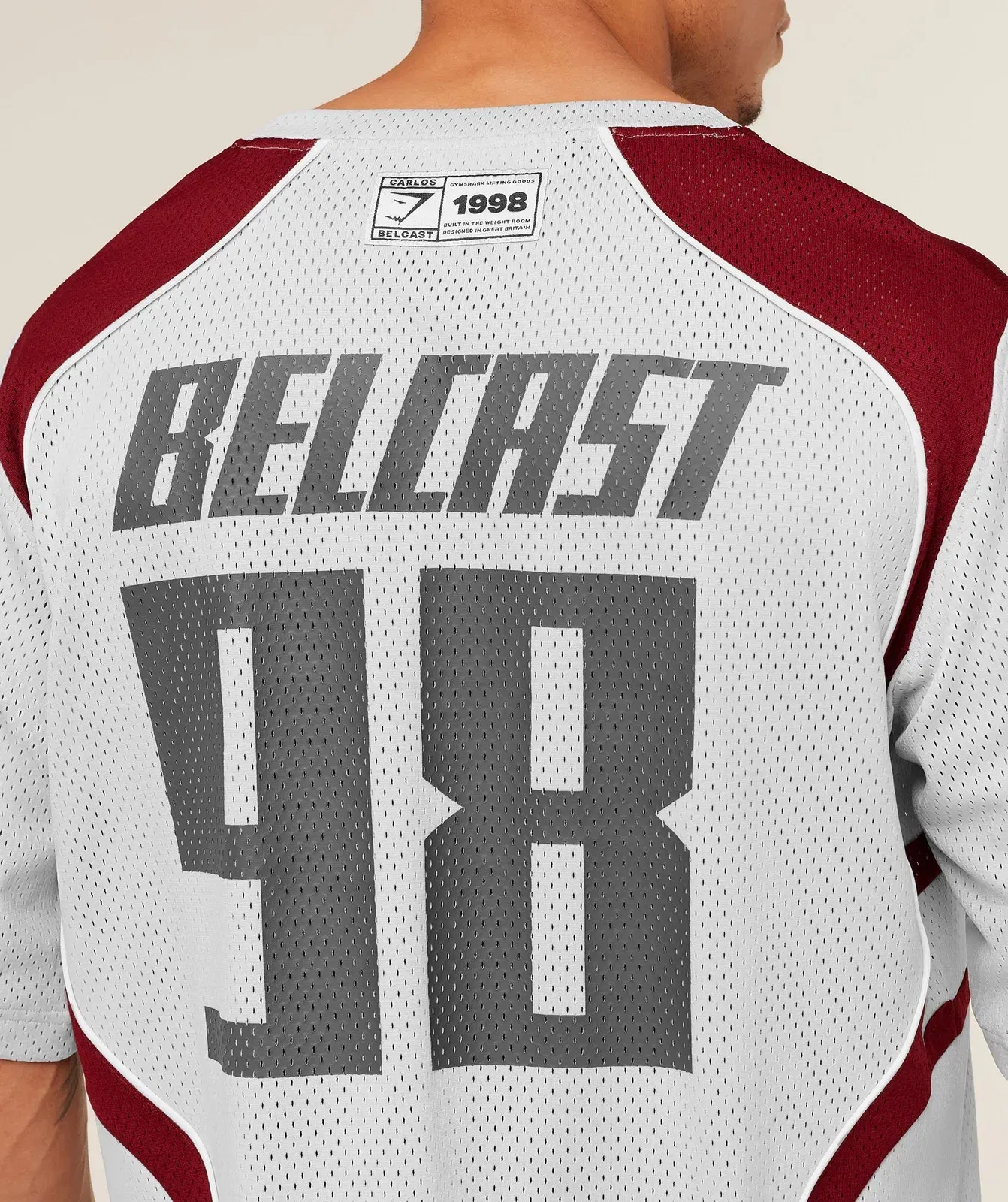 Gymshark x Carlos Belcast Mesh Jersey - Light Grey