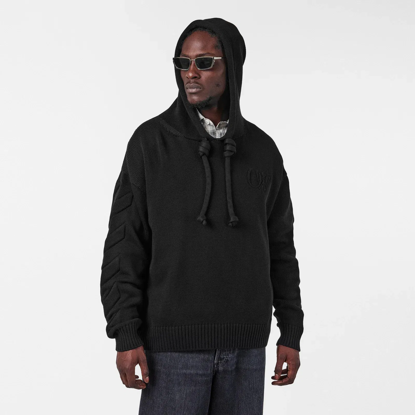 - Graphic Knitted Hoodie