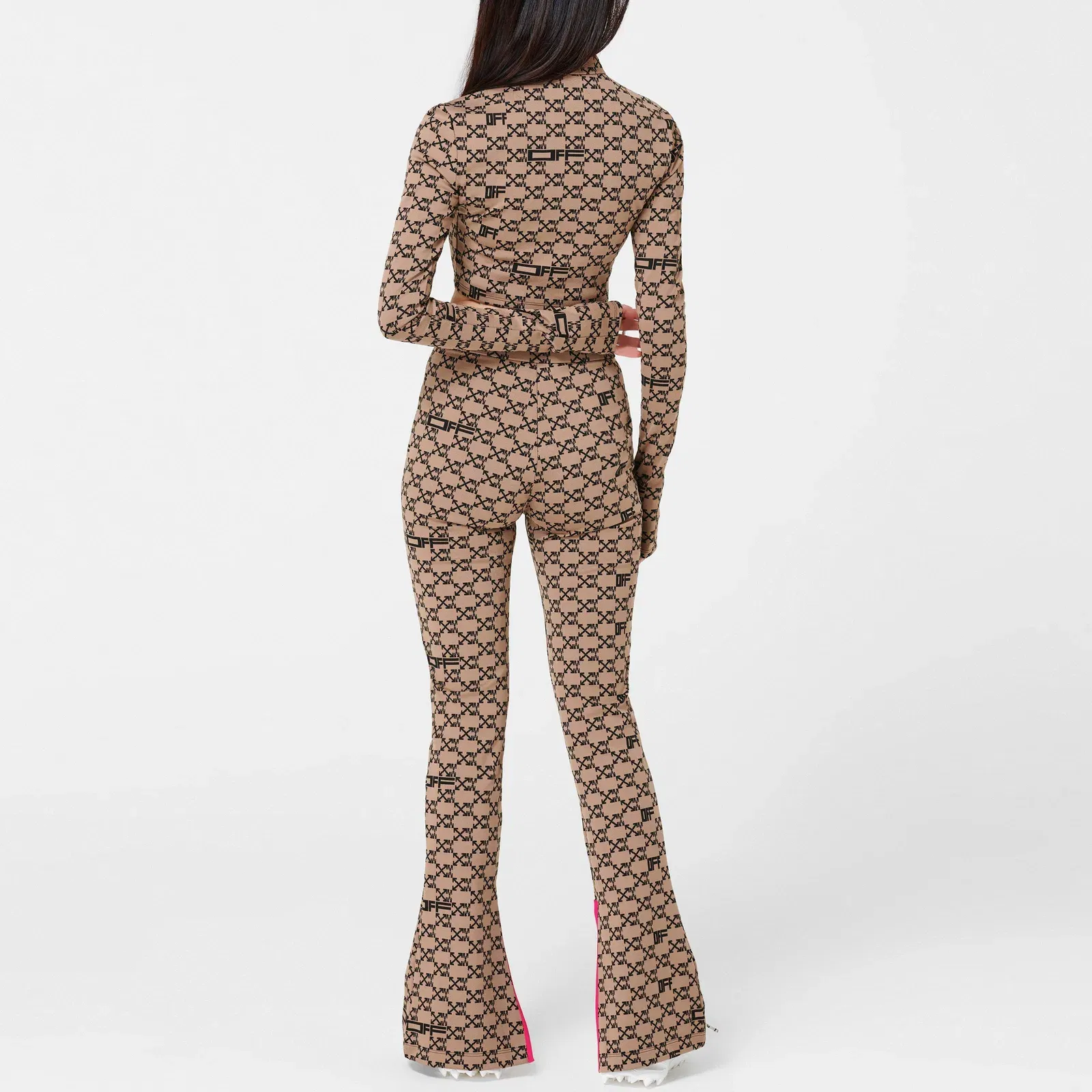 Cropped Mock Neck Long Sleeve Tracksuit Top