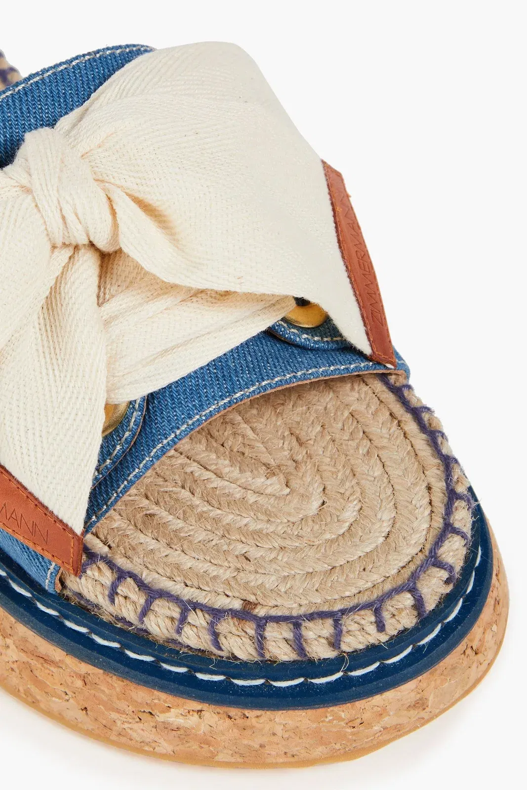 Zimmermann Canvas And Denim Espadrille Slides Mid Denim Women's