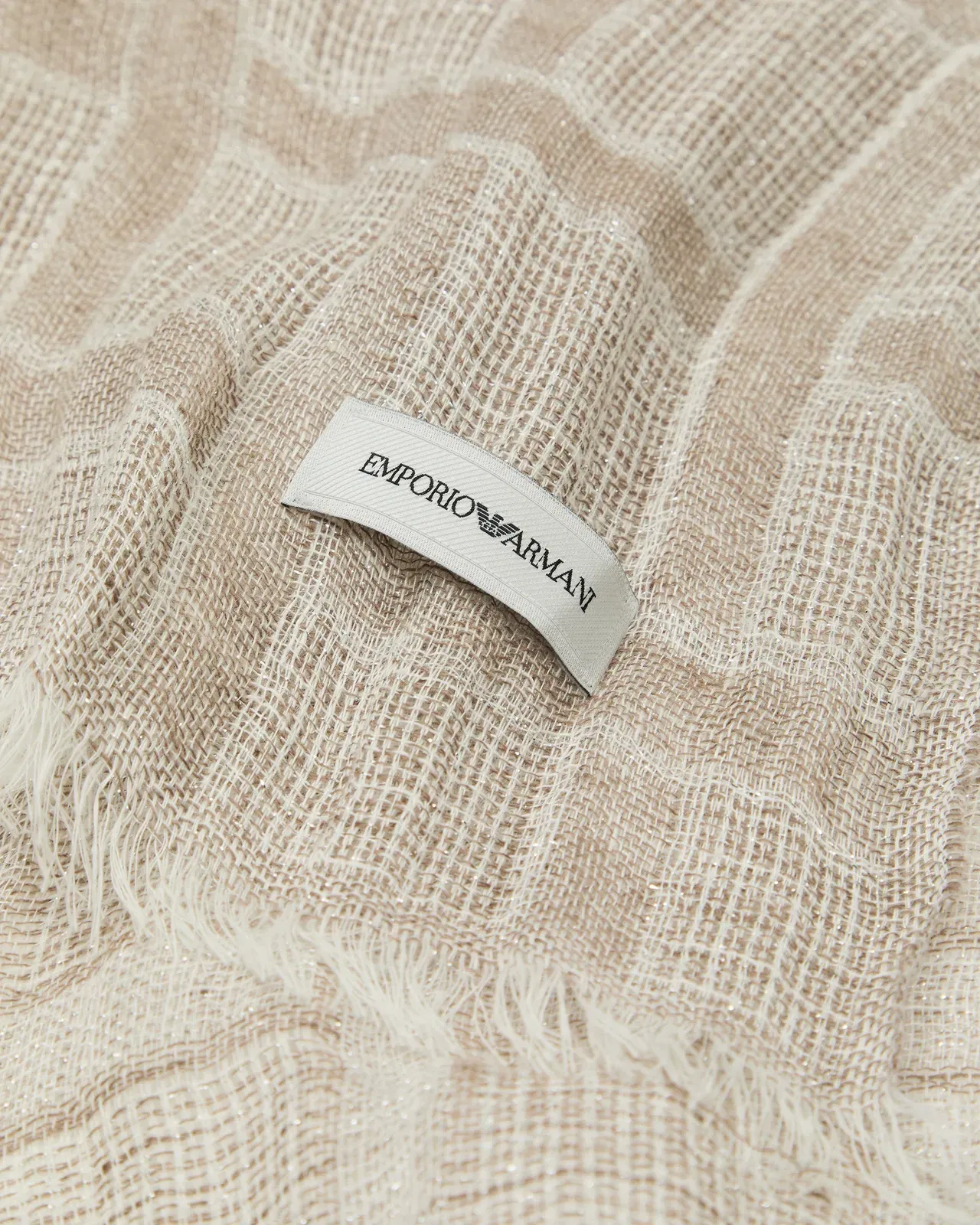 Emporio Armani Brushed linen scarf with lurex