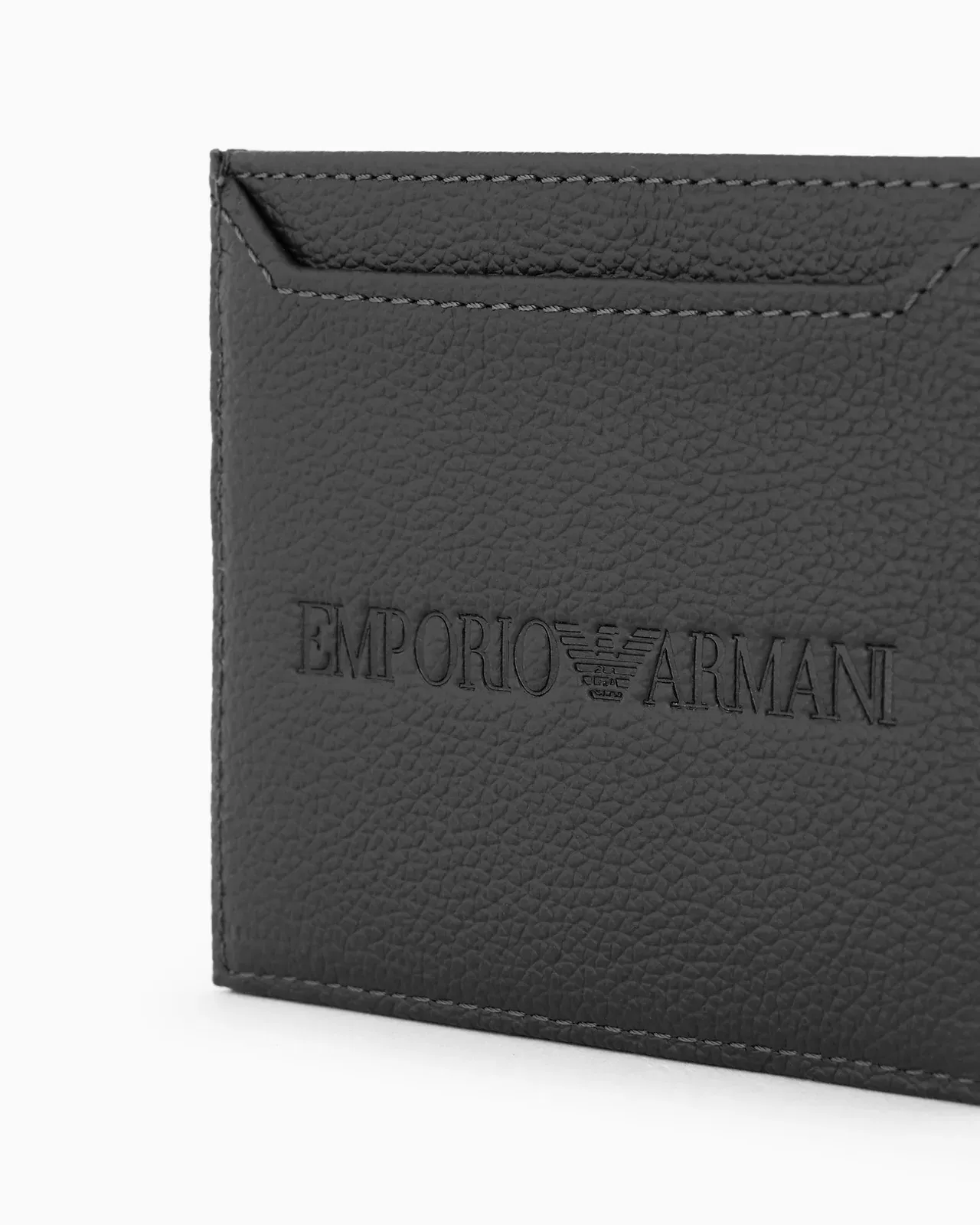 Emporio Armani Tumbled leather card holder