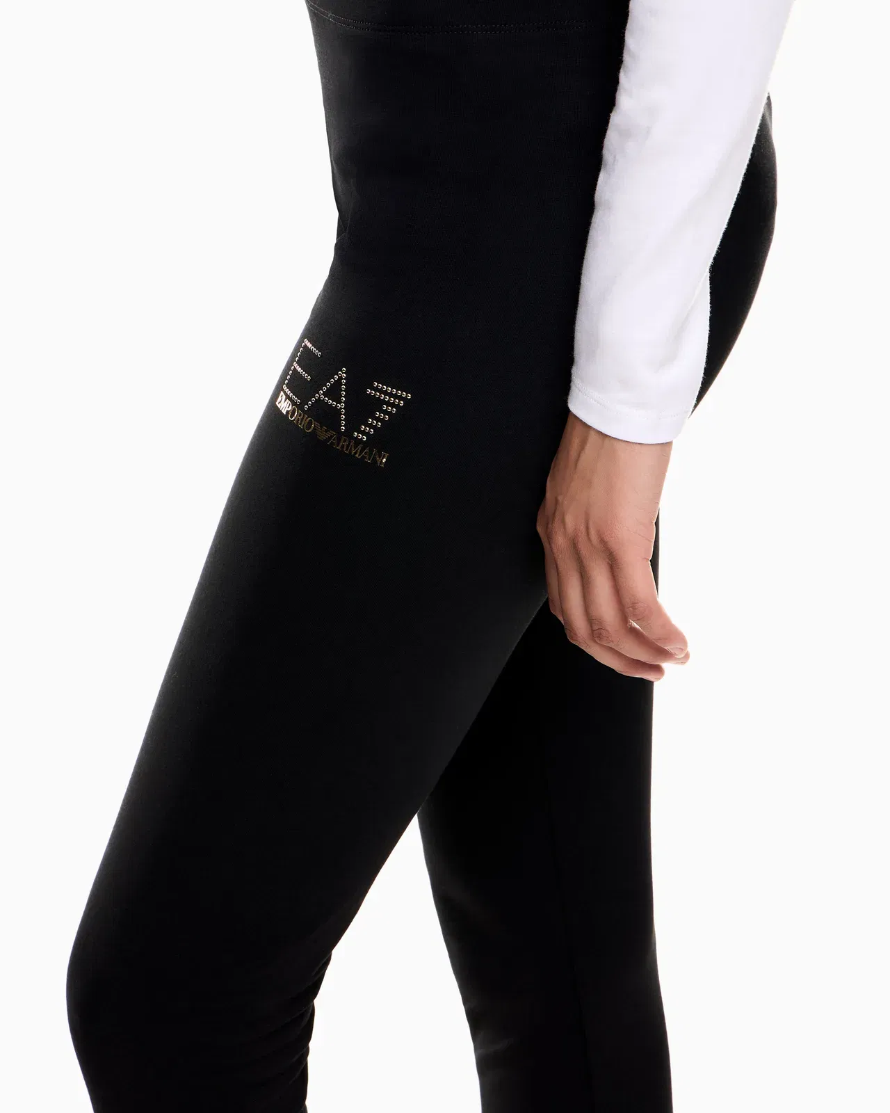 EA7 Jersey legging in stretch cotton with micro studs Evolution
