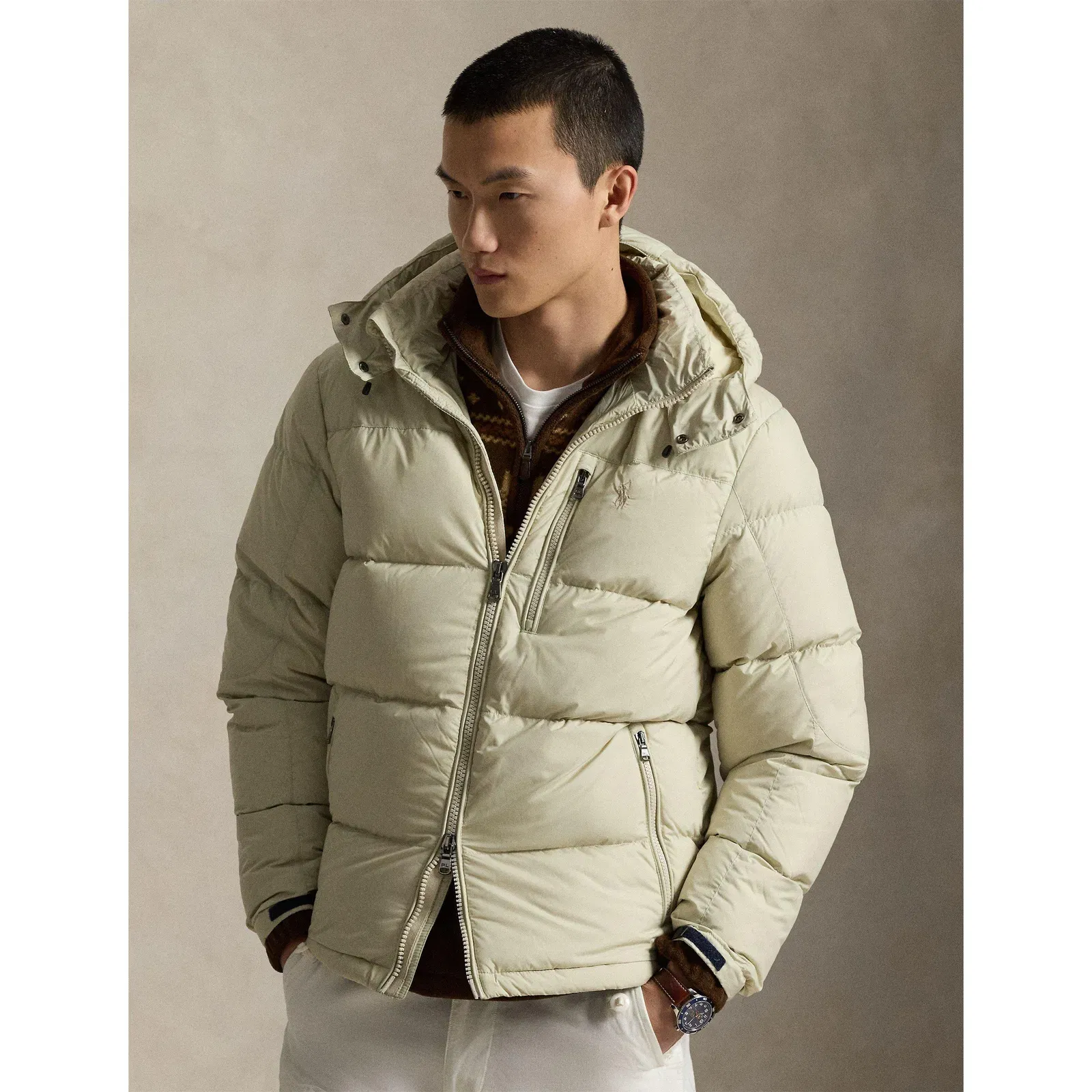 El Cap Water Resistant Duck Down Detachable Hood Short Puffer Jacket