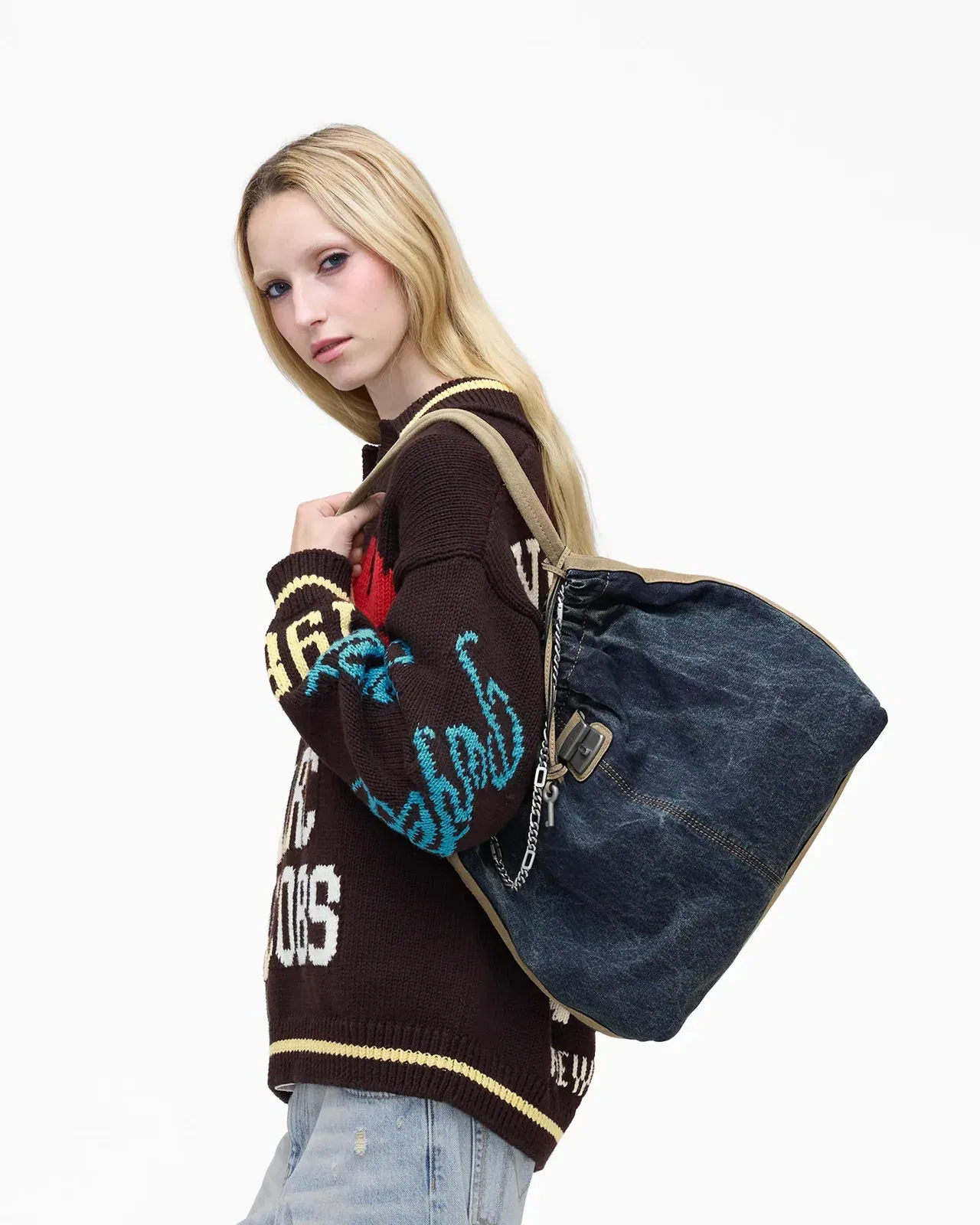 The Denim Suede Cristina Tote
