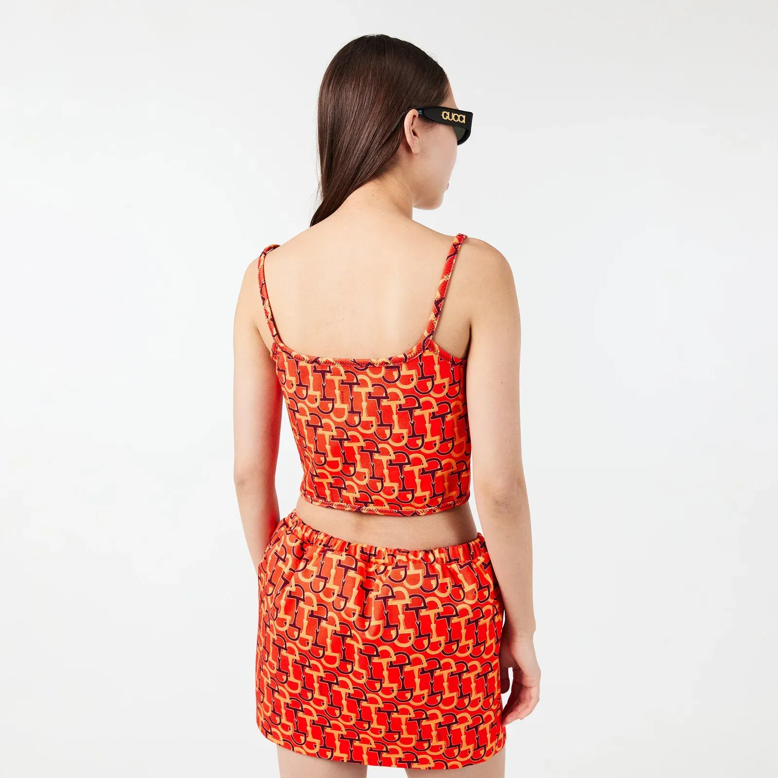 Cropped Printed Cotton-Twill Top