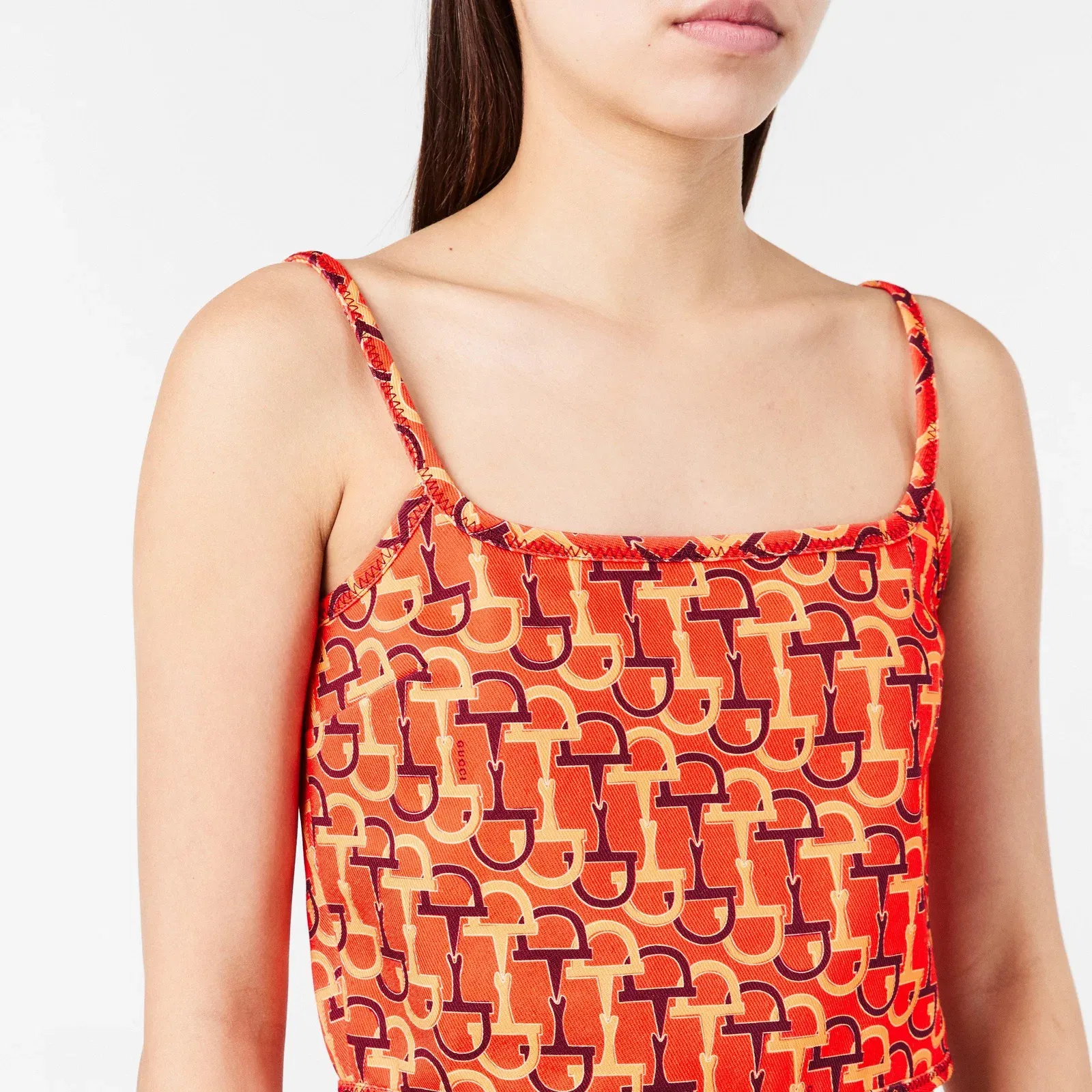 Cropped Printed Cotton-Twill Top
