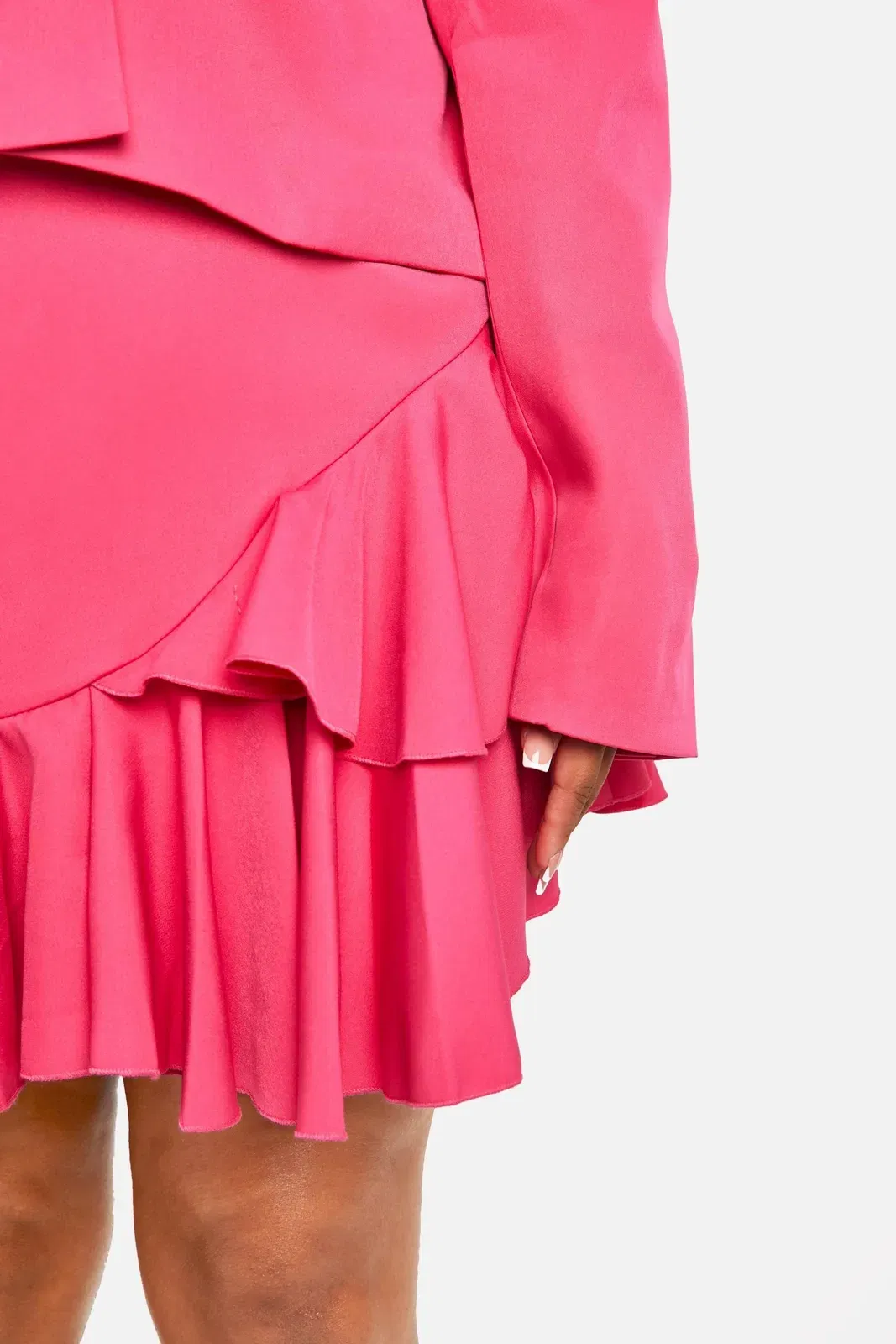 Plus Ruffle Hem Woven Mini Skirt